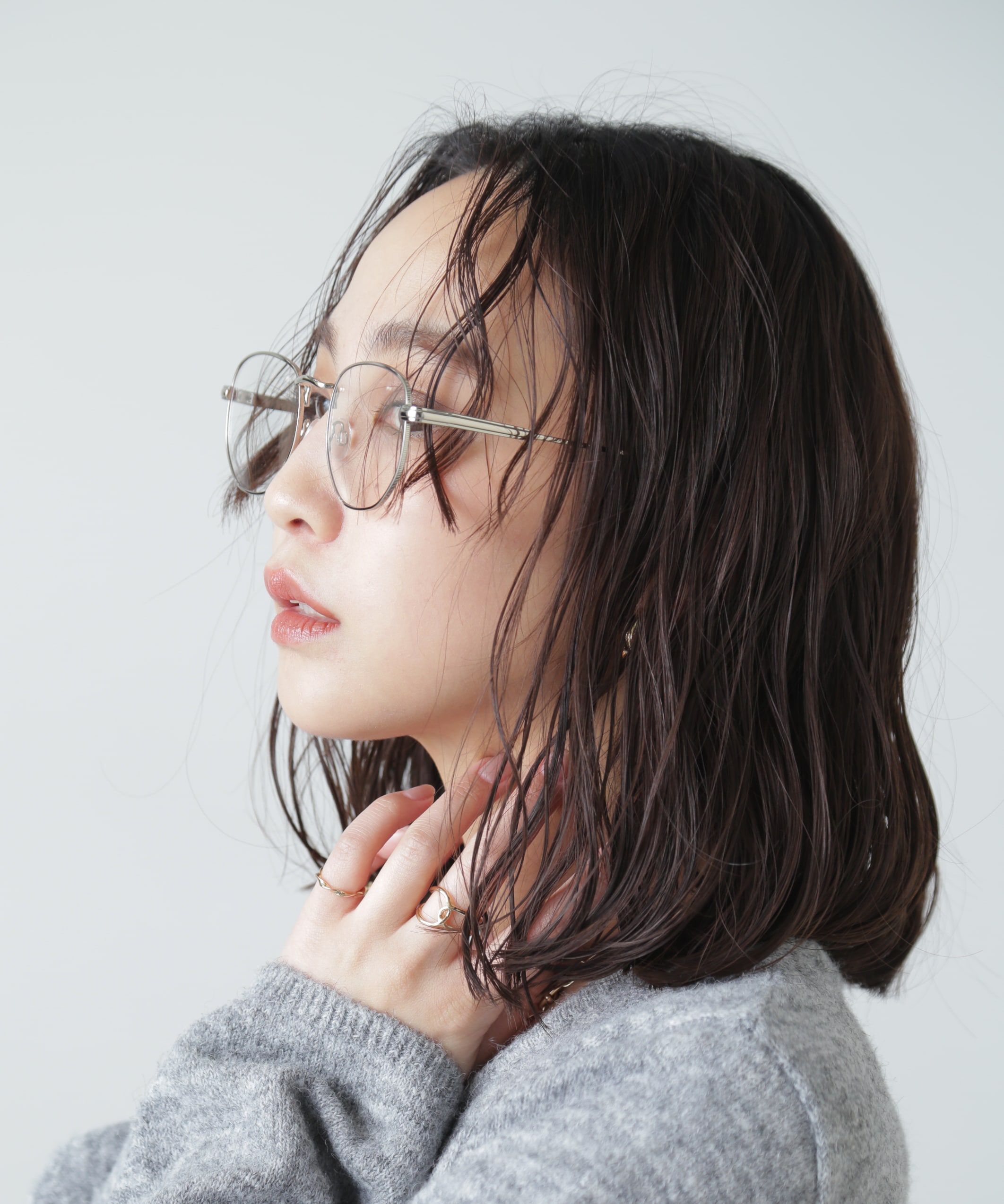  「シルバーフレーム伊達メガネ」|ハンカチ|