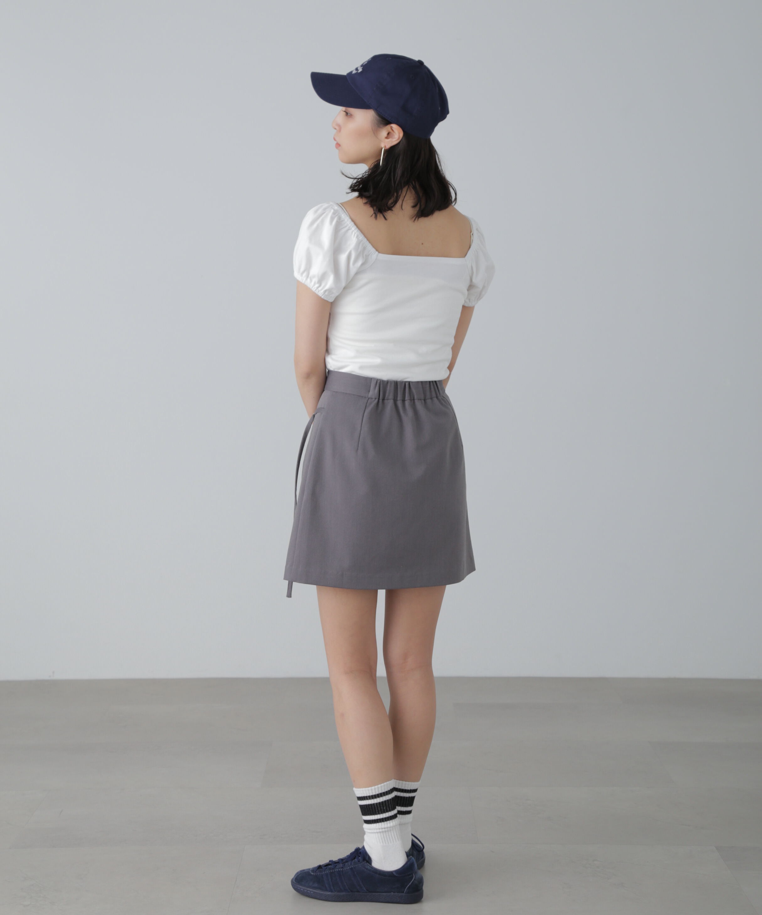  「インナーパンツ付きラップ風ミニスカート」|スカート|
