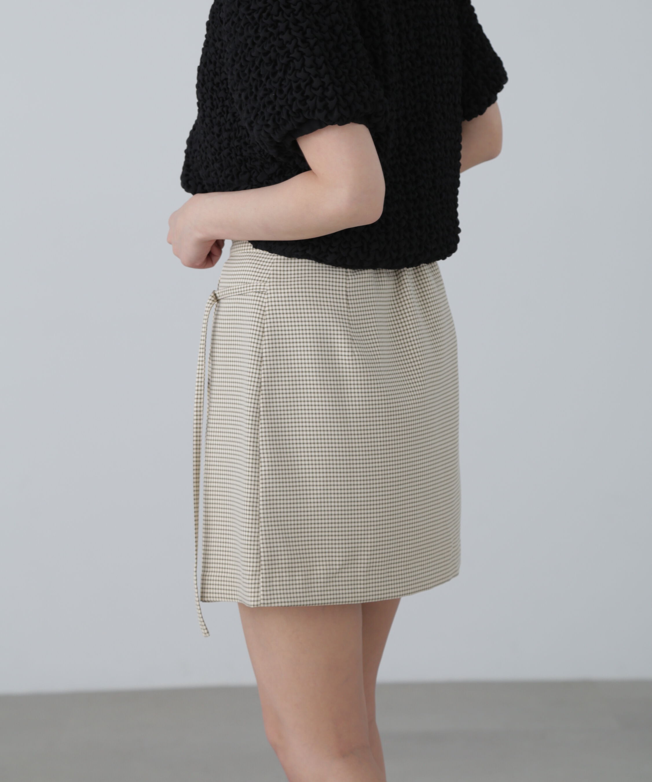  「インナーパンツ付きラップ風ミニスカート」|スカート|