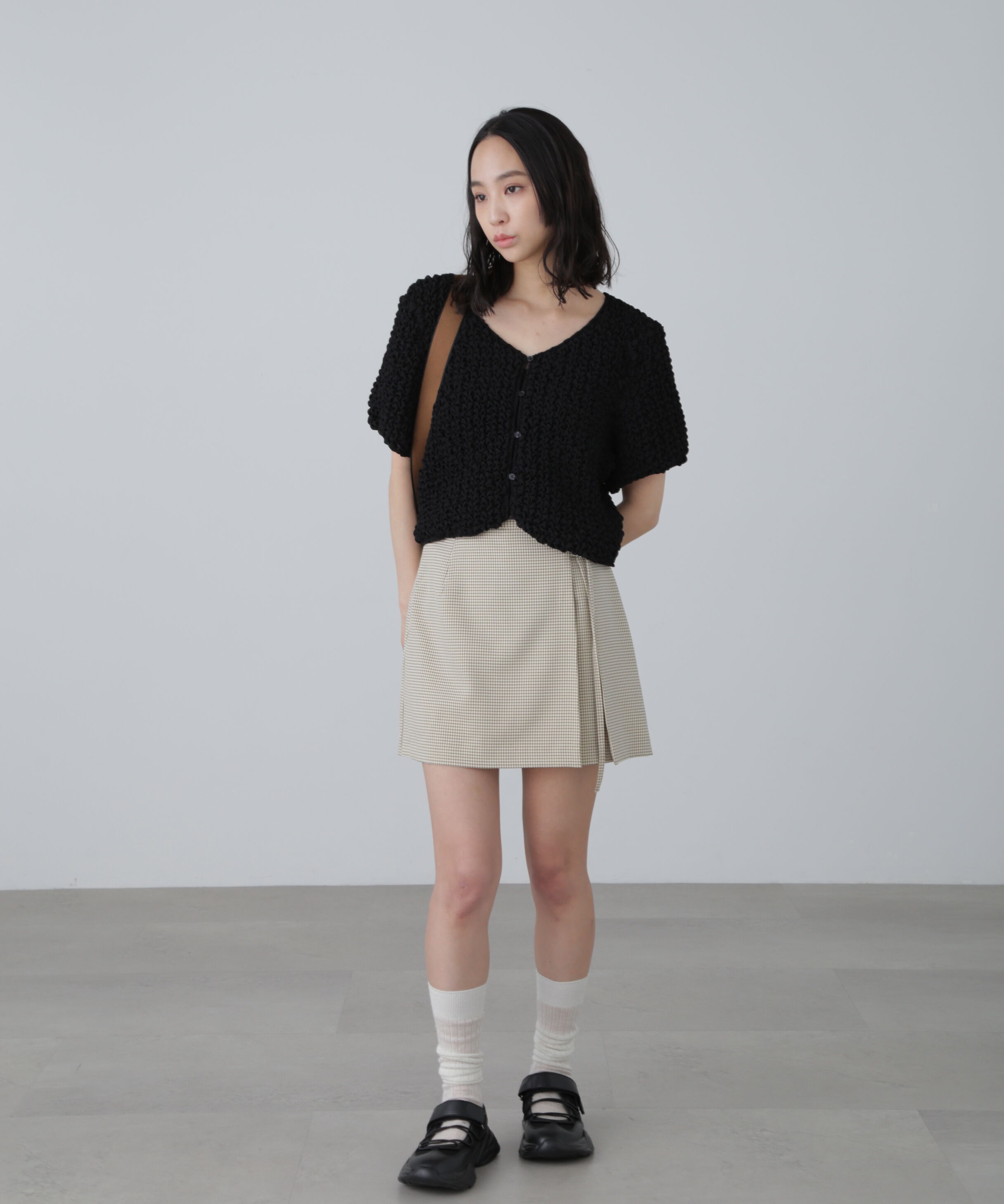  「インナーパンツ付きラップ風ミニスカート」|スカート|