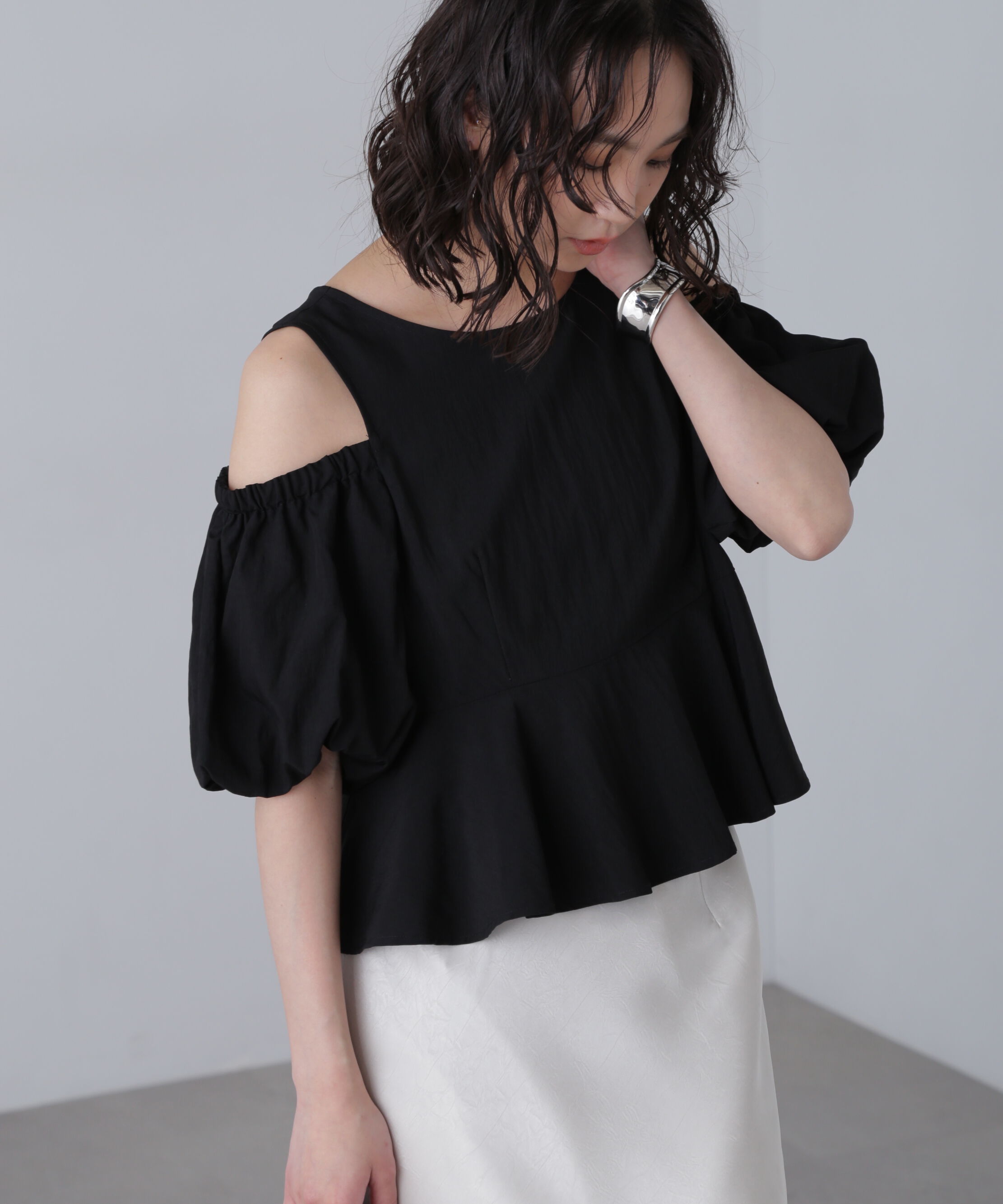  「オフショルペプラムブラウス」|シャツ・ブラウス|