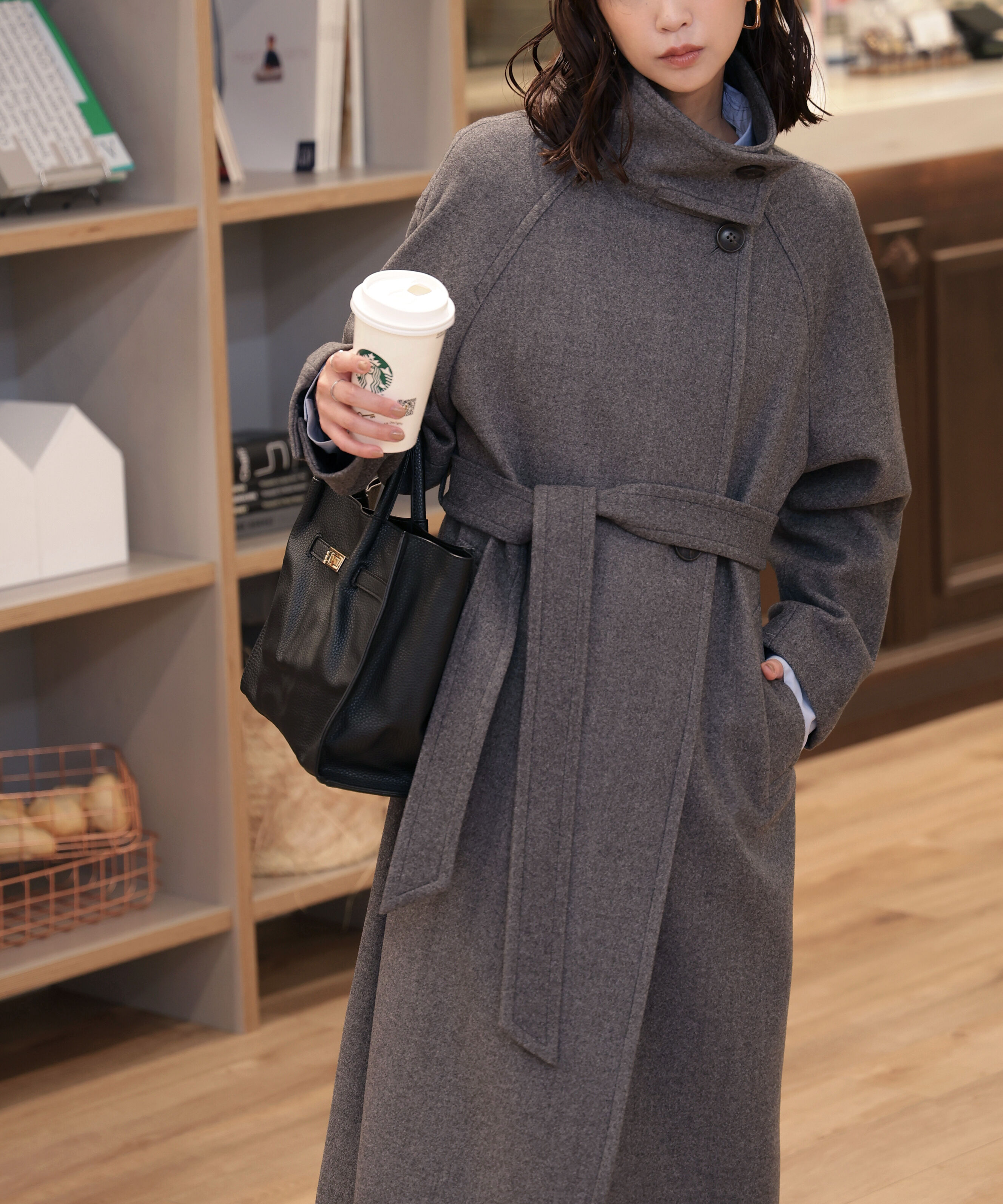  「[累計販売5000枚！選べる4色]スタンドカラーメルトンロングコート」|その他|