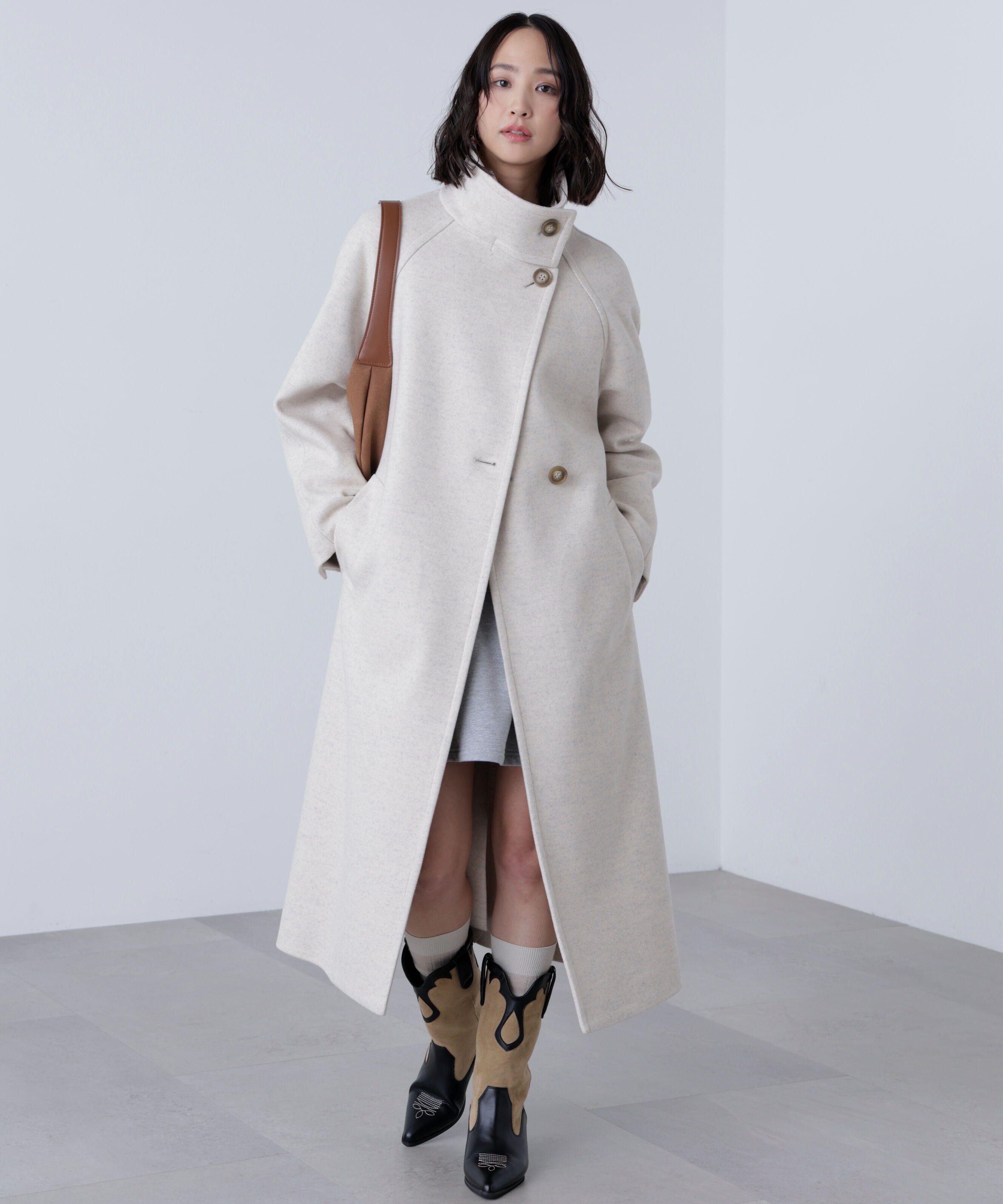  「[累計販売5000枚！選べる4色]スタンドカラーメルトンロングコート」|その他|