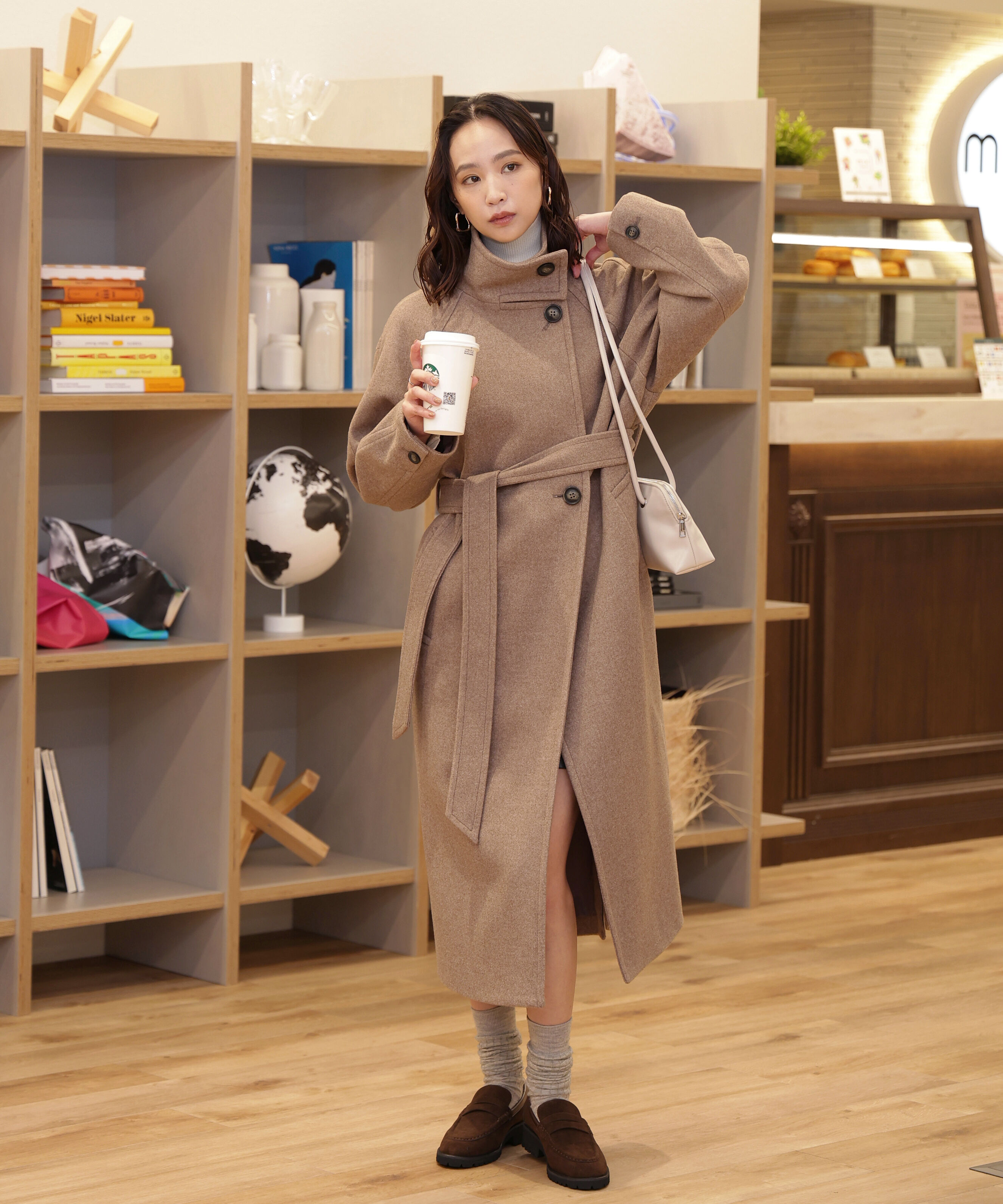  「[累計販売5000枚！選べる4色]スタンドカラーメルトンロングコート」|その他|