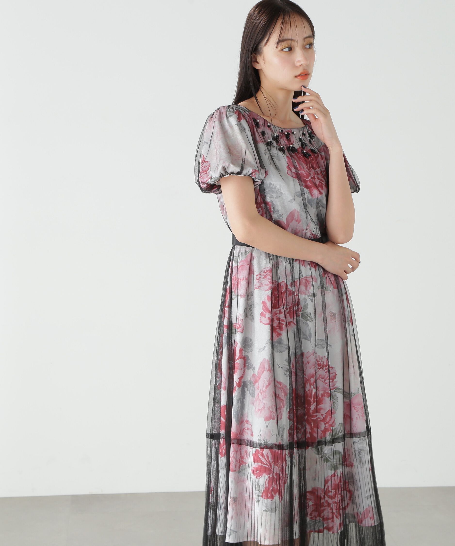  「サテンチュールドレス」|ワンピース|