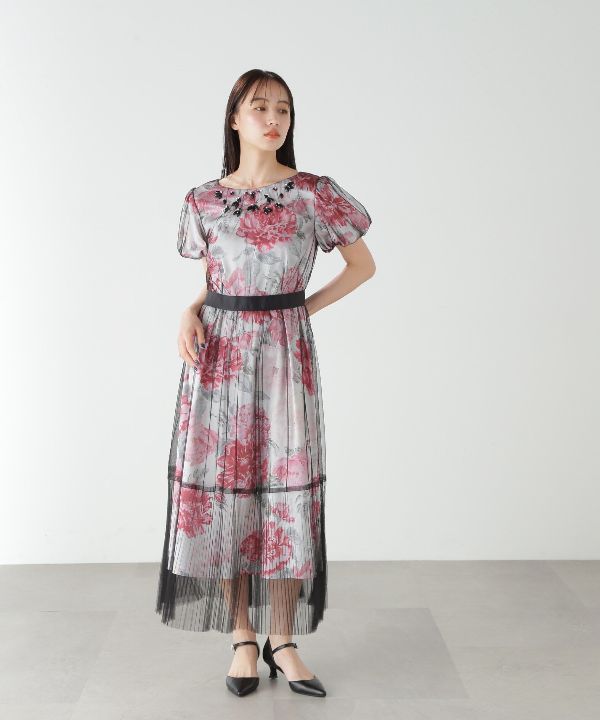  「サテンチュールドレス」|ワンピース|