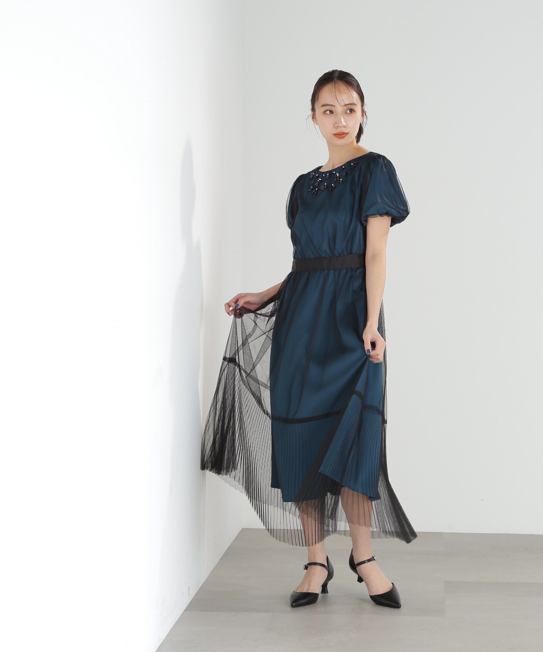  「サテンチュールドレス」|ワンピース|