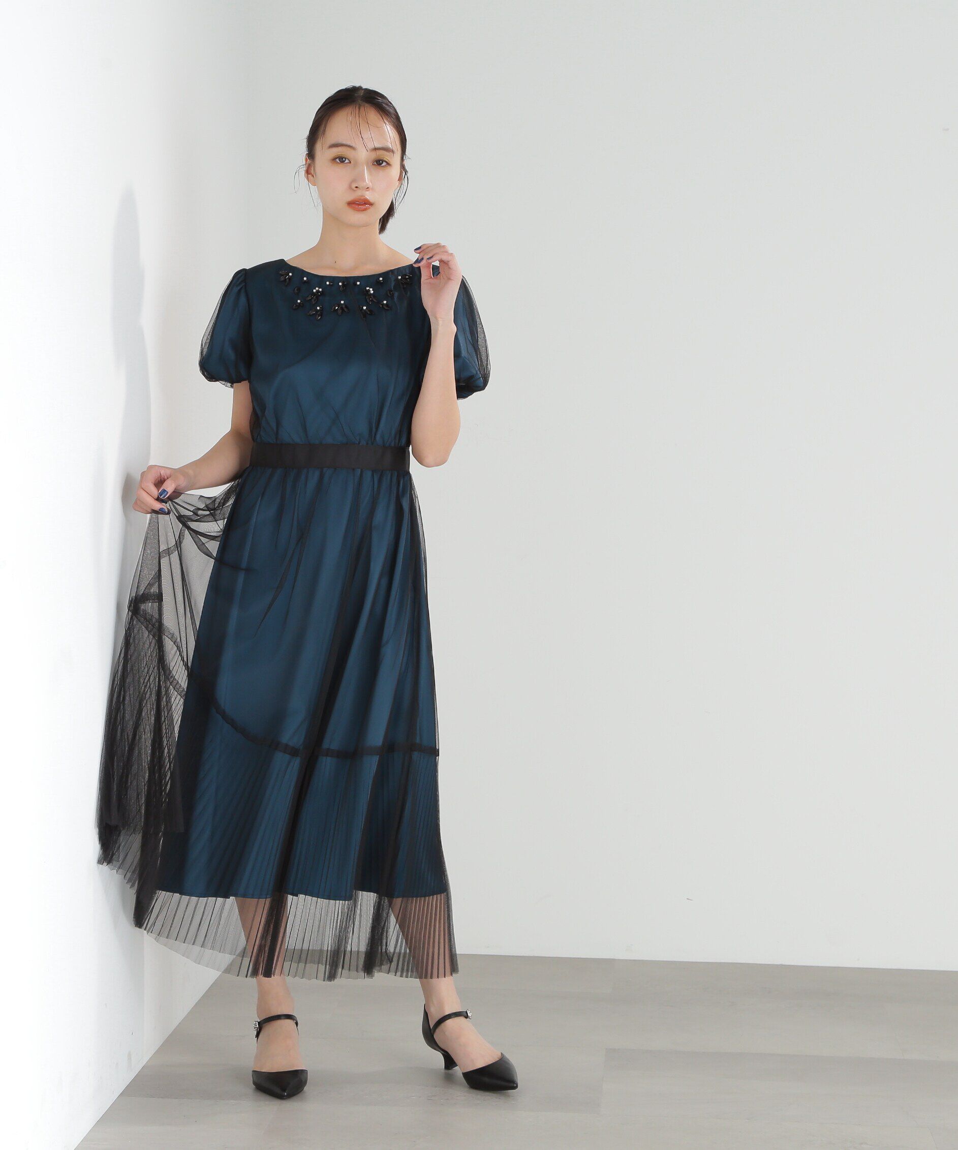  「サテンチュールドレス」|ワンピース|