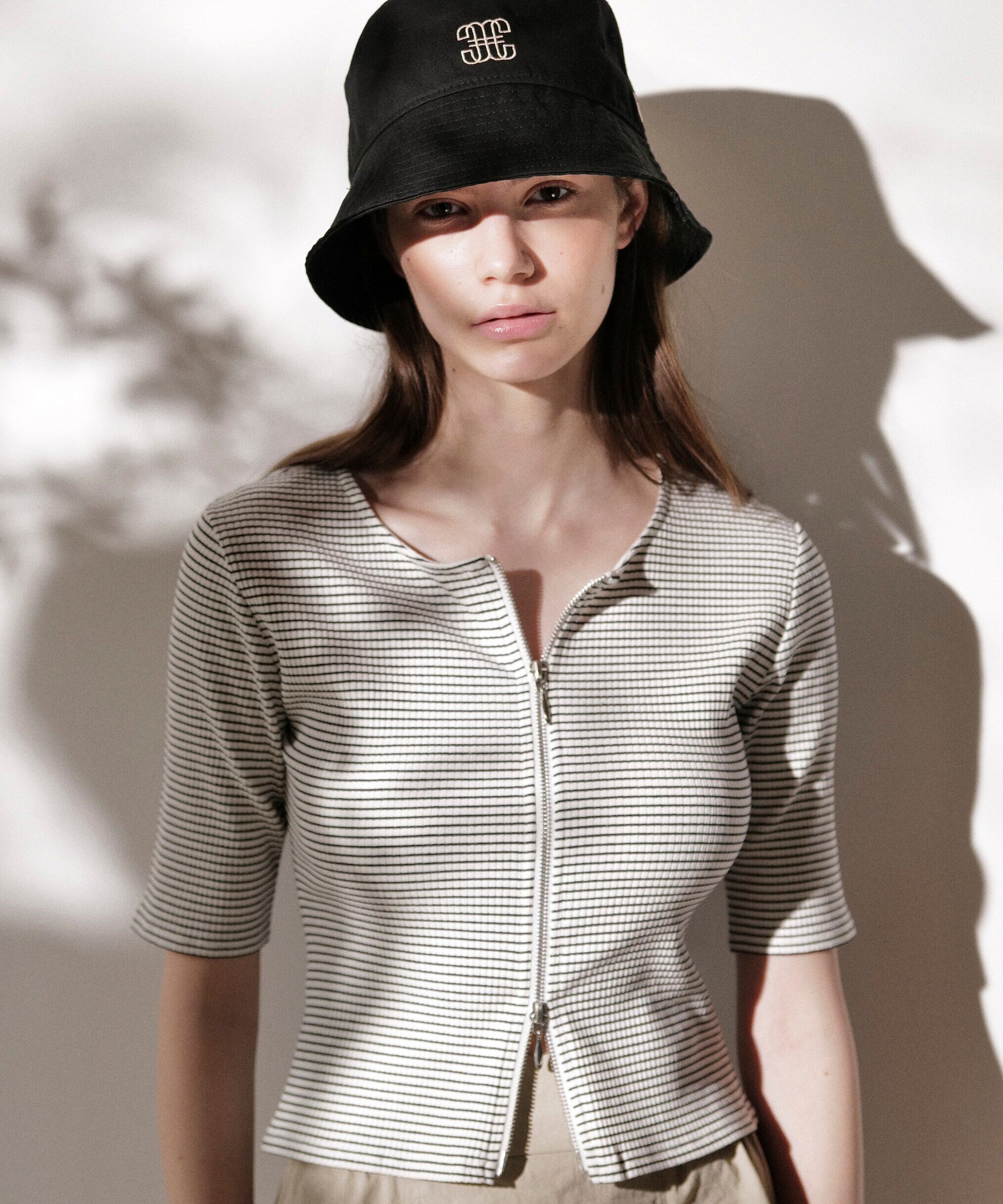  「ダブルジップカットトップス」|Tシャツ・カットソー|ボーダー2