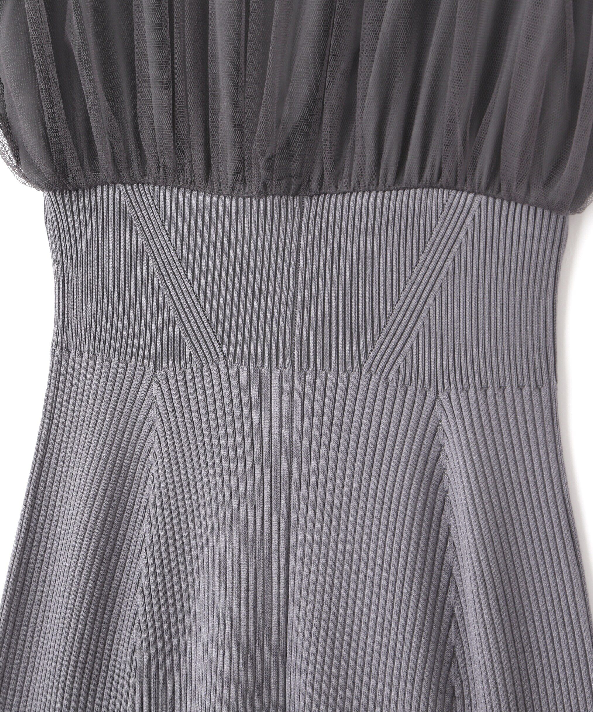  「チュールドッキングニットワンピース」|ワンピース|