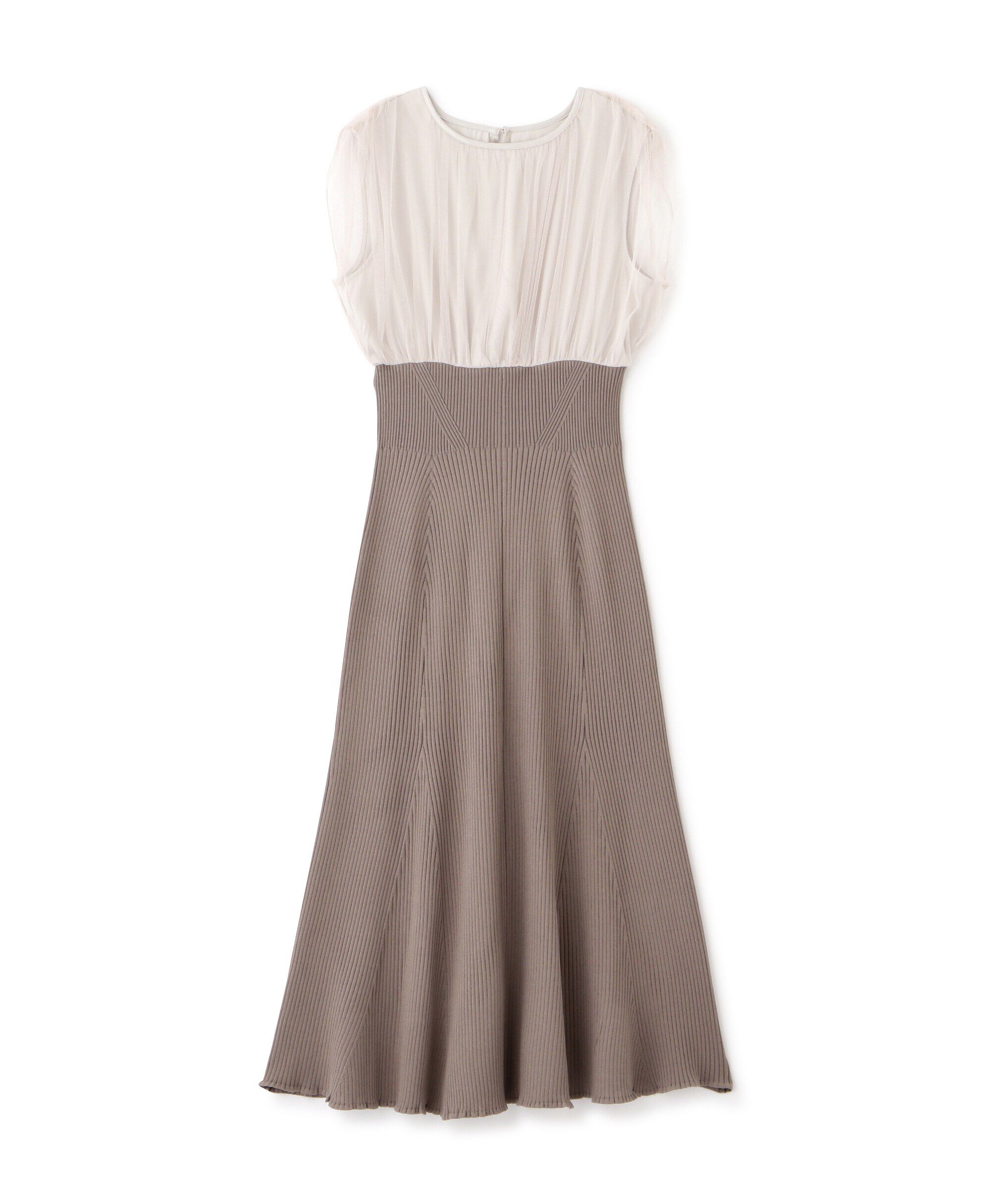  「チュールドッキングニットワンピース」|ワンピース|