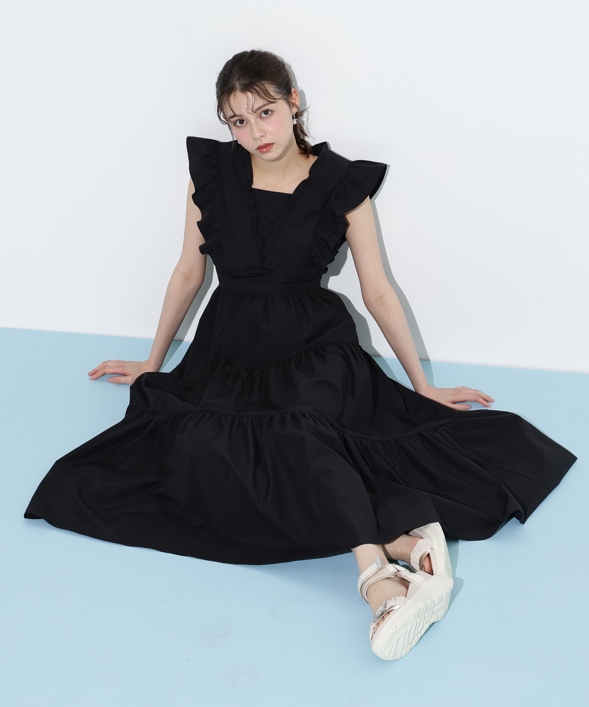  「ティアードワンピース」|ワンピース|ブラック