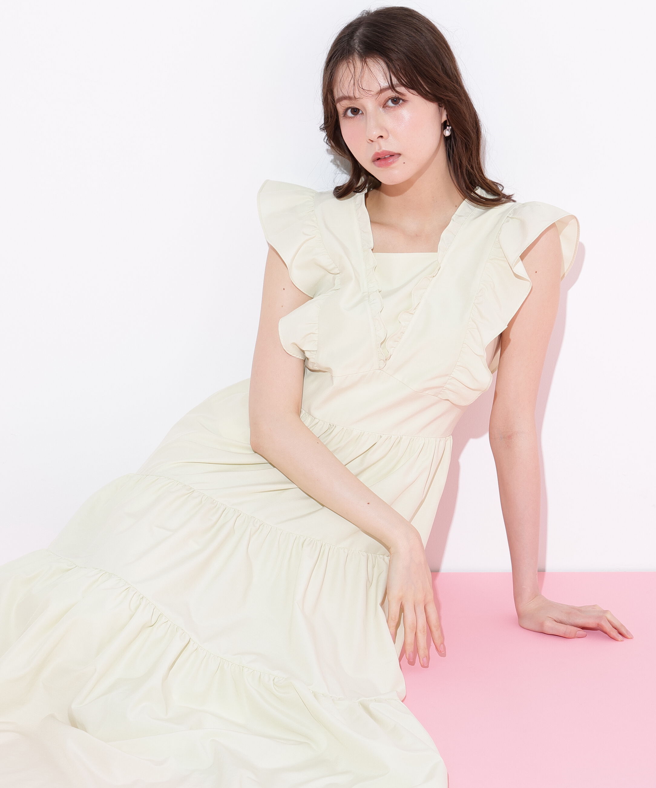  「ティアードワンピース」|ワンピース|イエロー