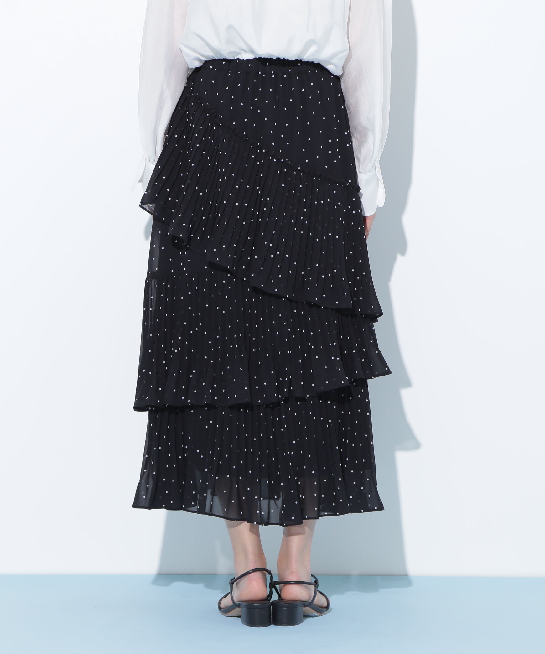  「アシメプリーツティアードスカート」|スカート|