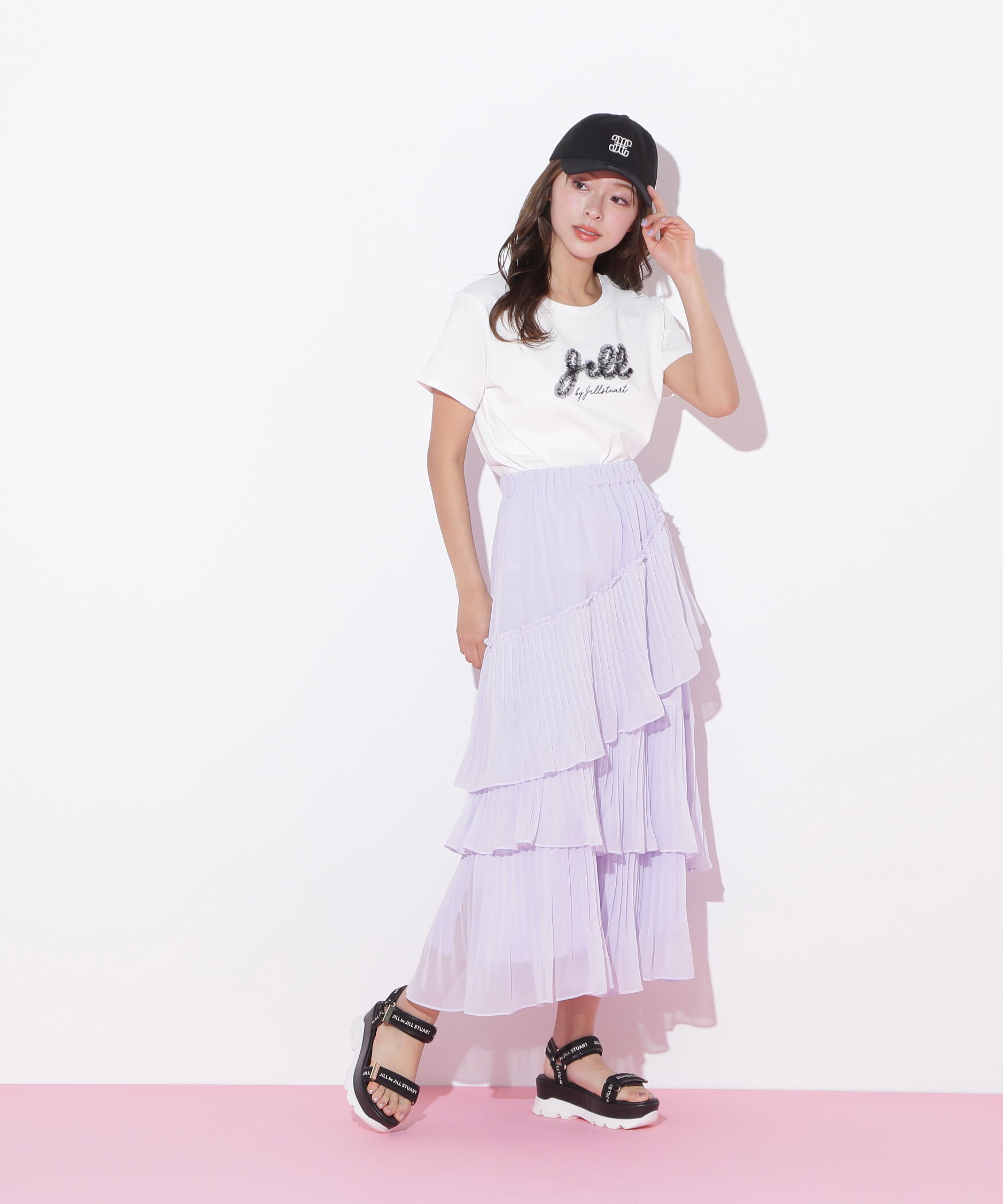  「アシメプリーツティアードスカート」|スカート|