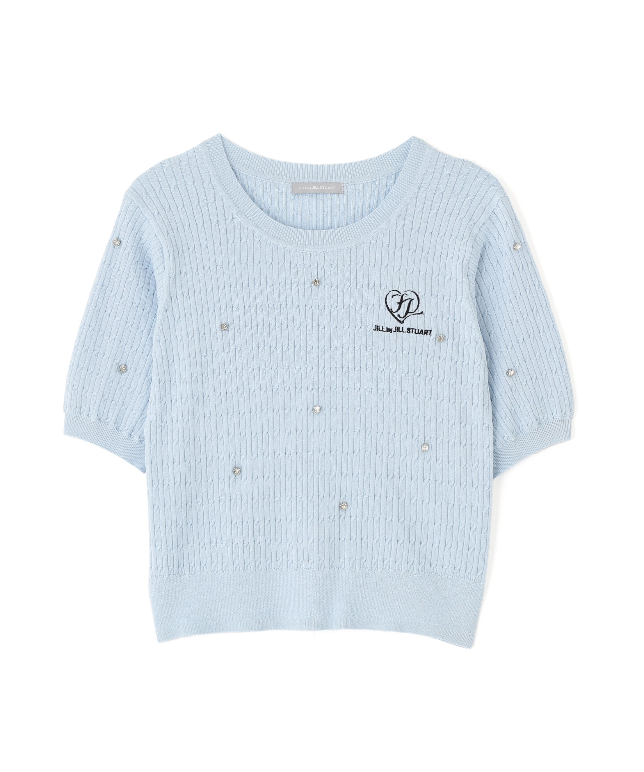  「ミニケーブルハート刺繍ニット」|ニット・セーター|