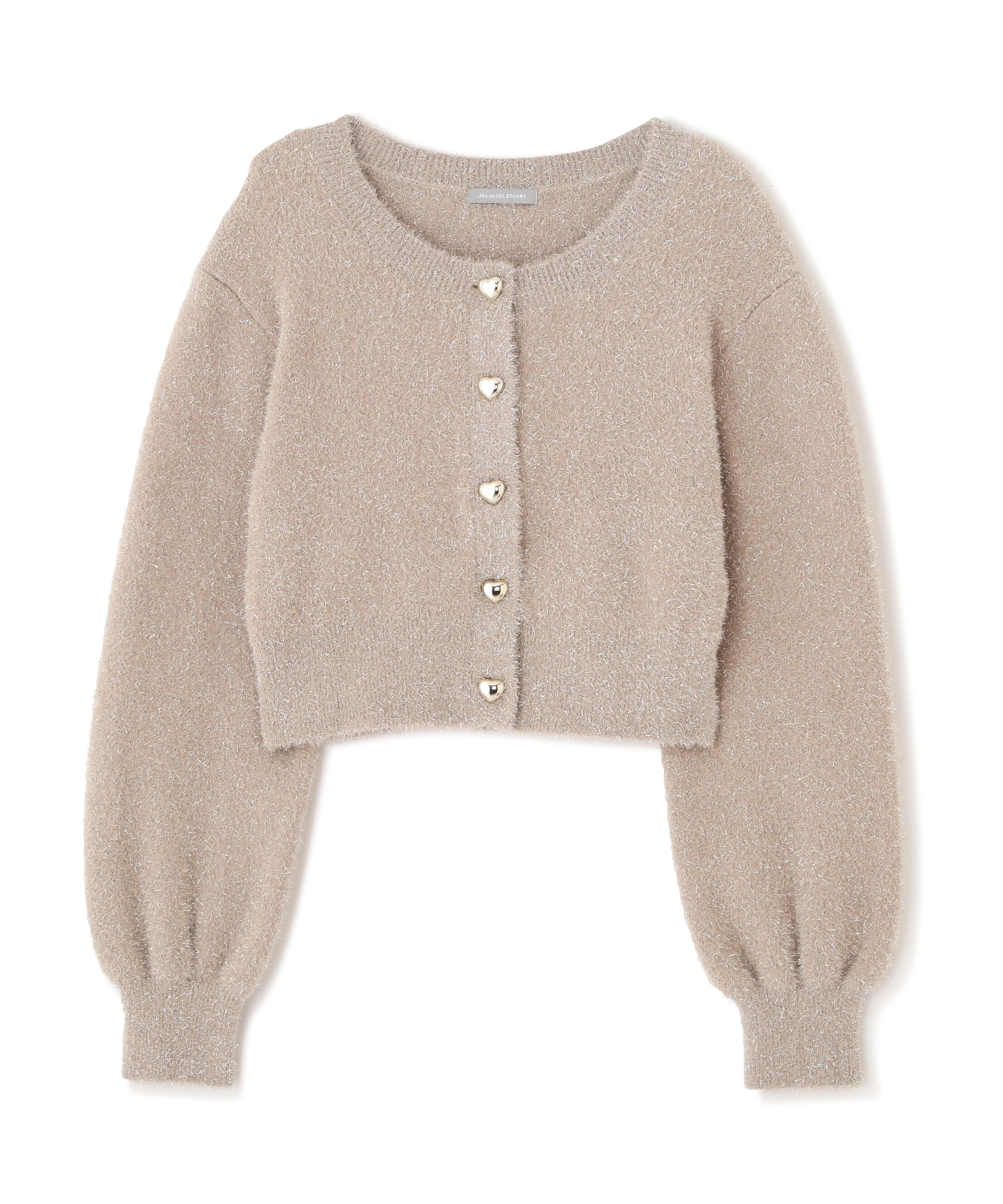  「ハートボタンラメフェザーカーディガン」|ニット・セーター|