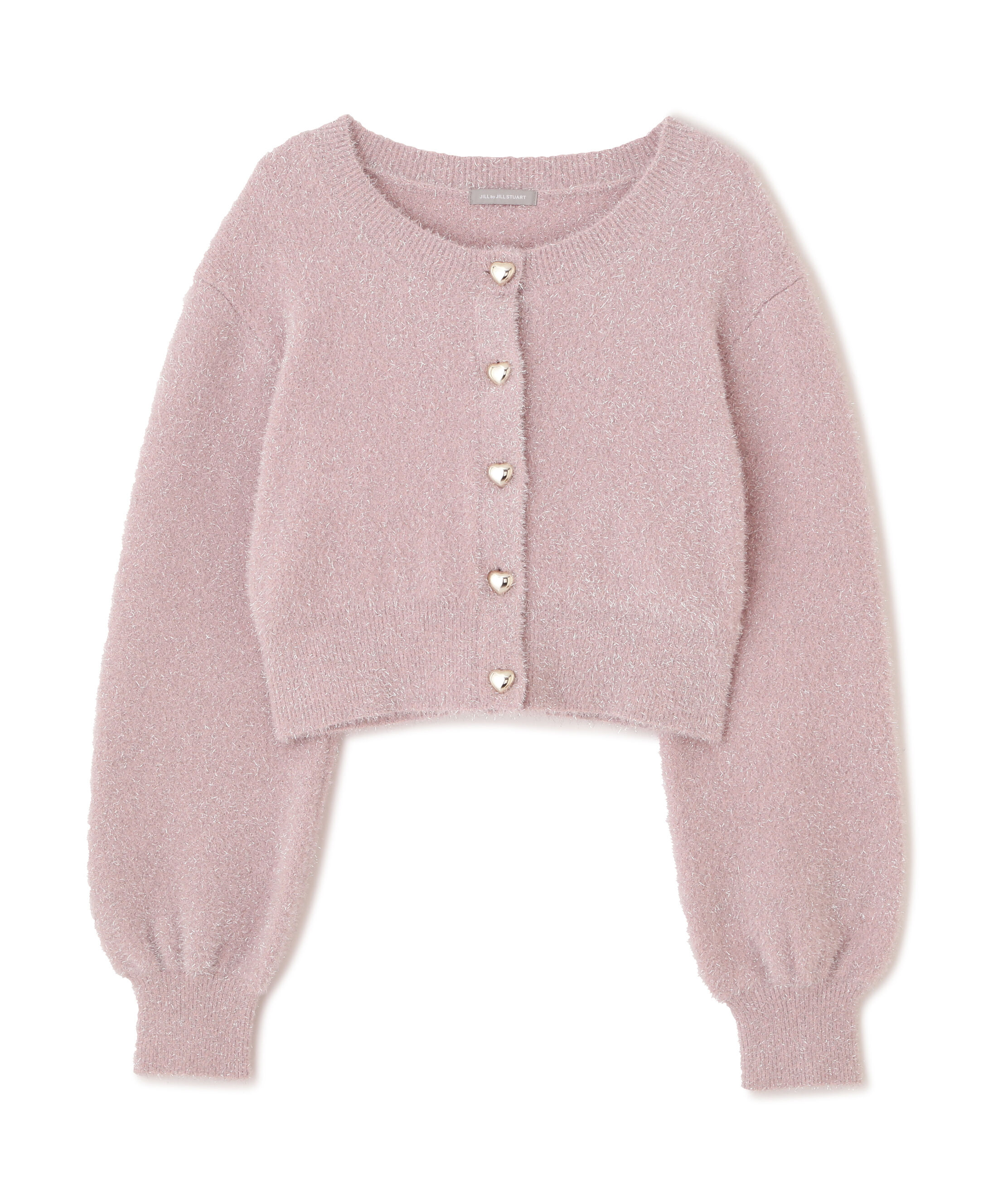  「ハートボタンラメフェザーカーディガン」|ニット・セーター|