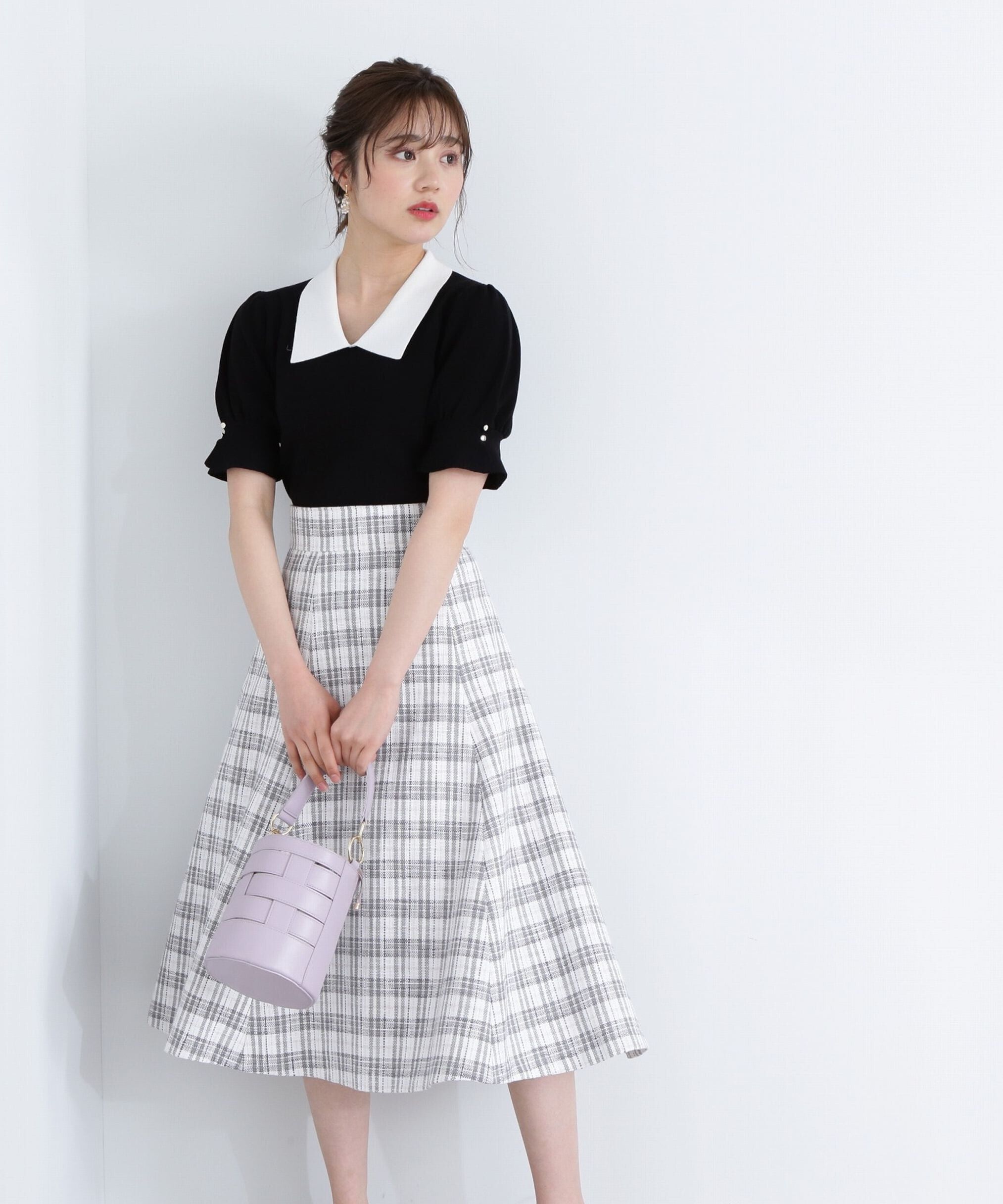 PROPORTION BODY DRESSING「チェックフレアスカート」|スカート|