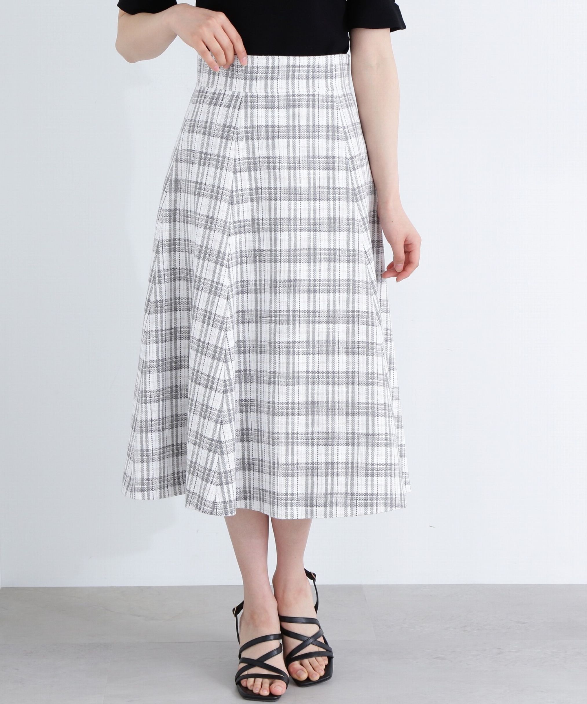 PROPORTION BODY DRESSING「チェックフレアスカート」|スカート|
