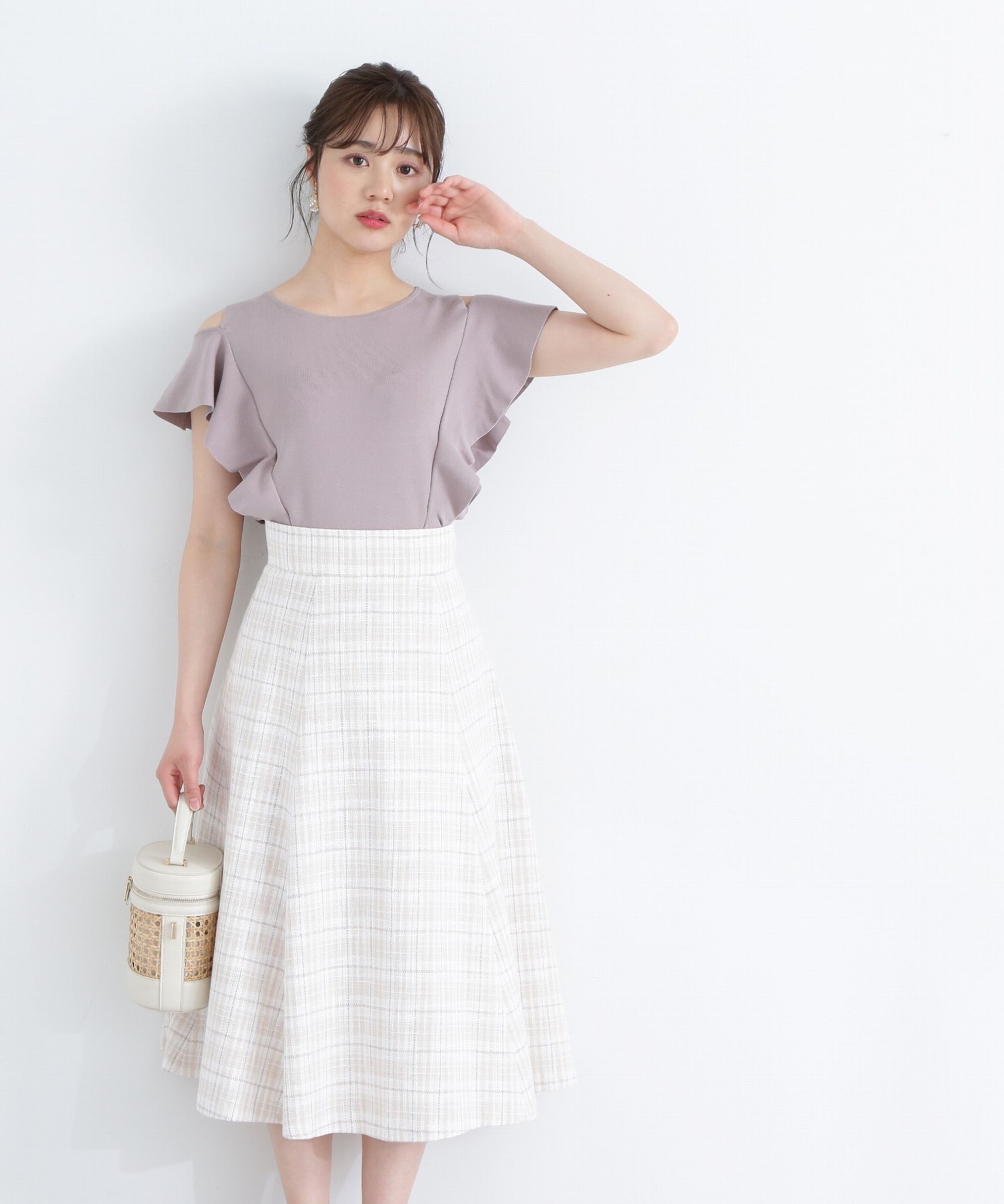 PROPORTION BODY DRESSING「チェックフレアスカート」|スカート|