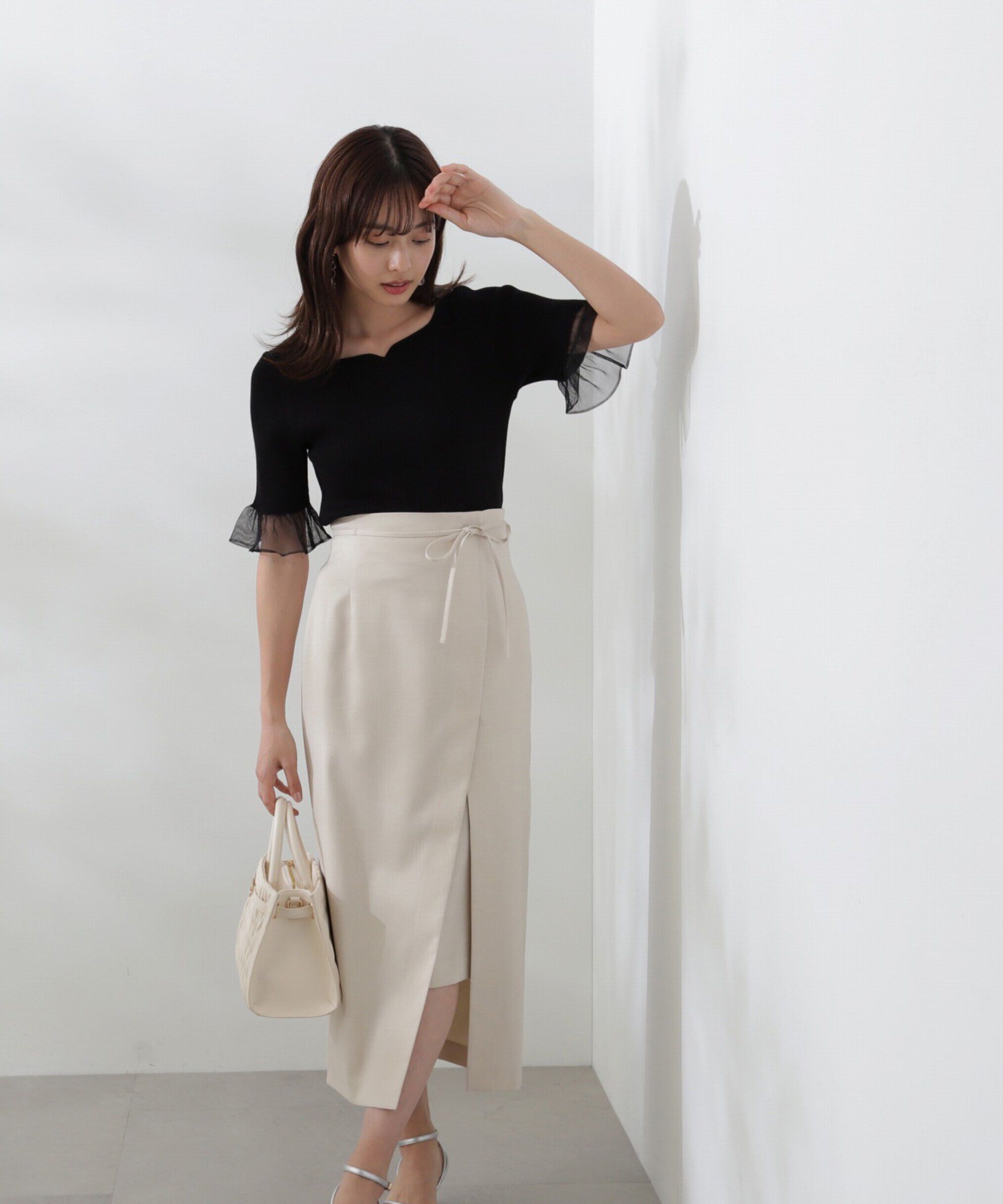 PROPORTION BODY DRESSING「シアーデザインスリーブニット WEB限定カラー：イエロー」|ニット・セーター|