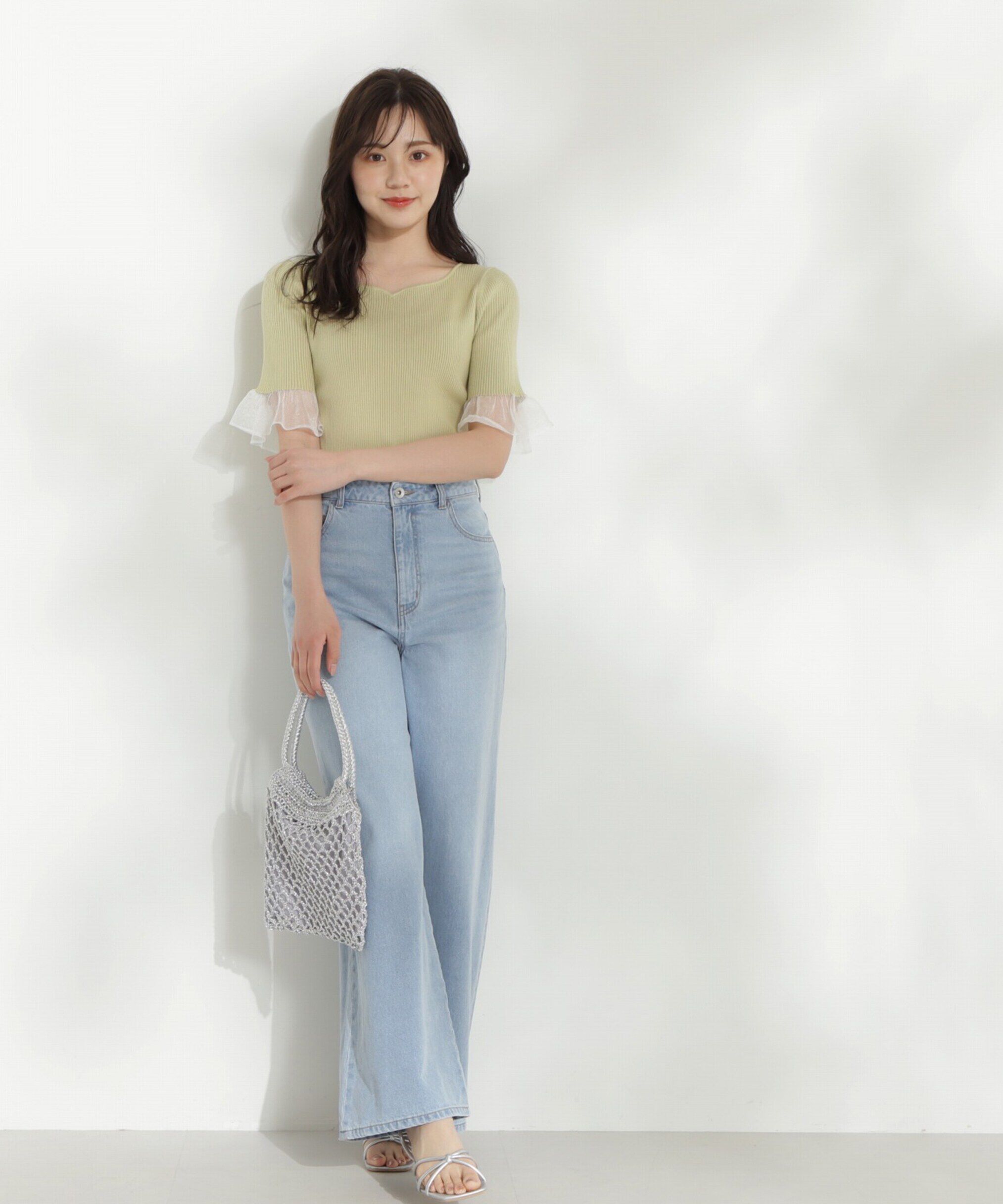 PROPORTION BODY DRESSING「シアーデザインスリーブニット WEB限定カラー：イエロー」|ニット・セーター|