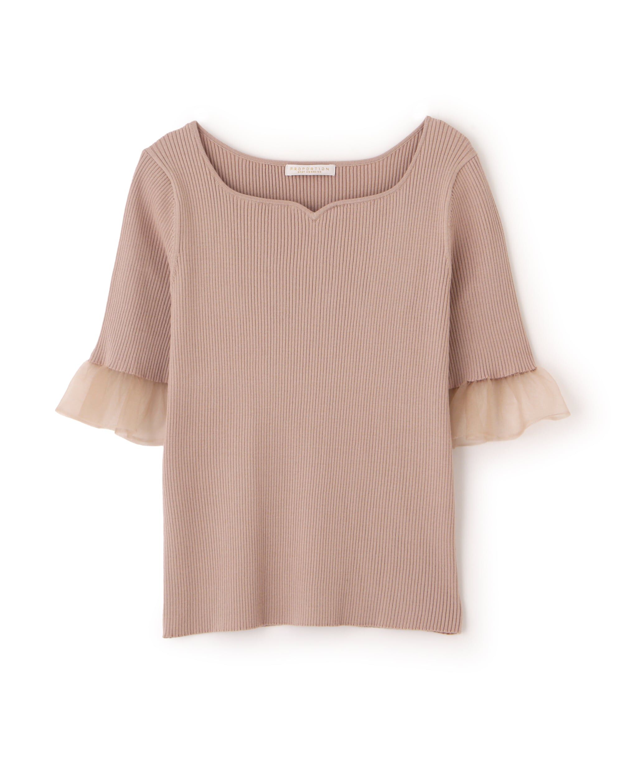 PROPORTION BODY DRESSING「シアーデザインスリーブニット WEB限定カラー：イエロー」|ニット・セーター|