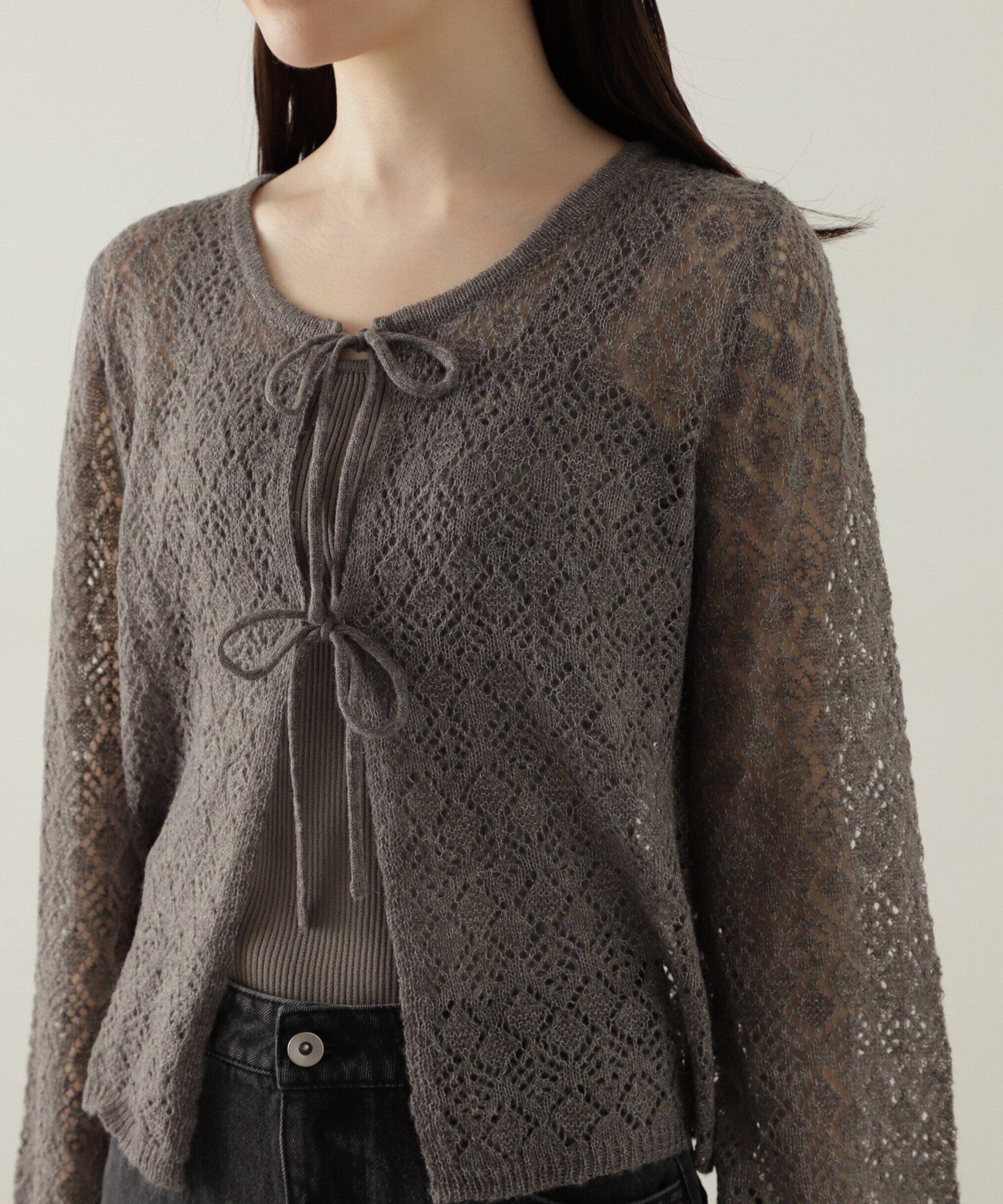 PROPORTION BODY DRESSING「へアリー透かし編みニットセット　24AW」|ニット・セーター|