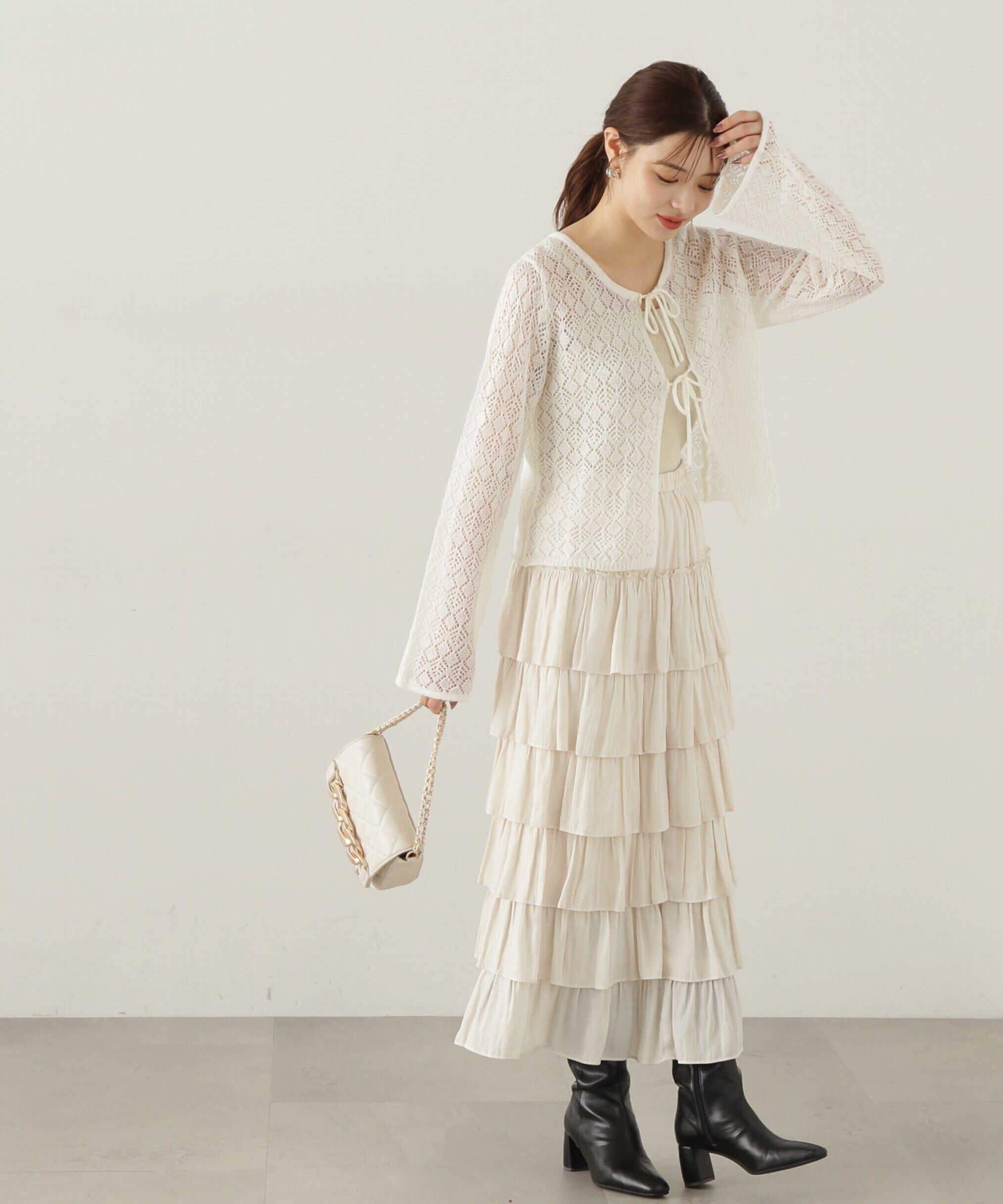 PROPORTION BODY DRESSING「へアリー透かし編みニットセット　24AW」|ニット・セーター|