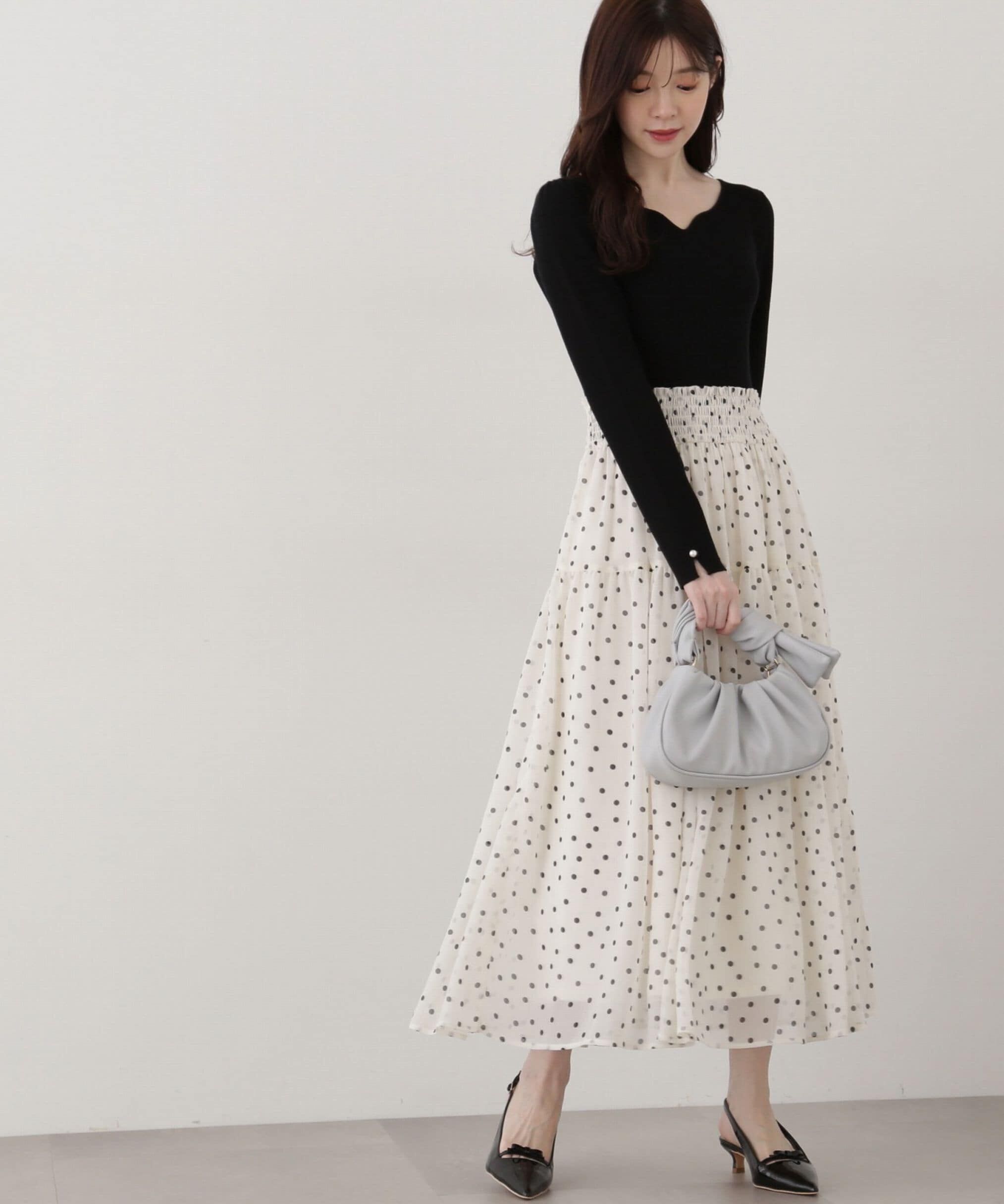 PROPORTION BODY DRESSING「ウエストシャーリングニットドッキングワンピース」|ワンピース|