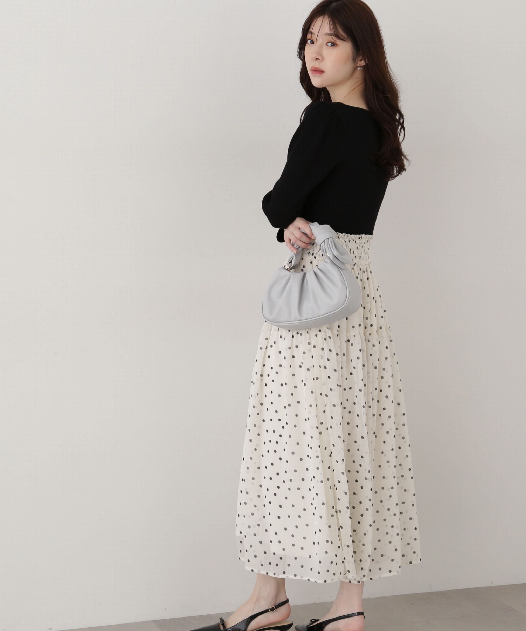 PROPORTION BODY DRESSING「ウエストシャーリングニットドッキングワンピース」|ワンピース|