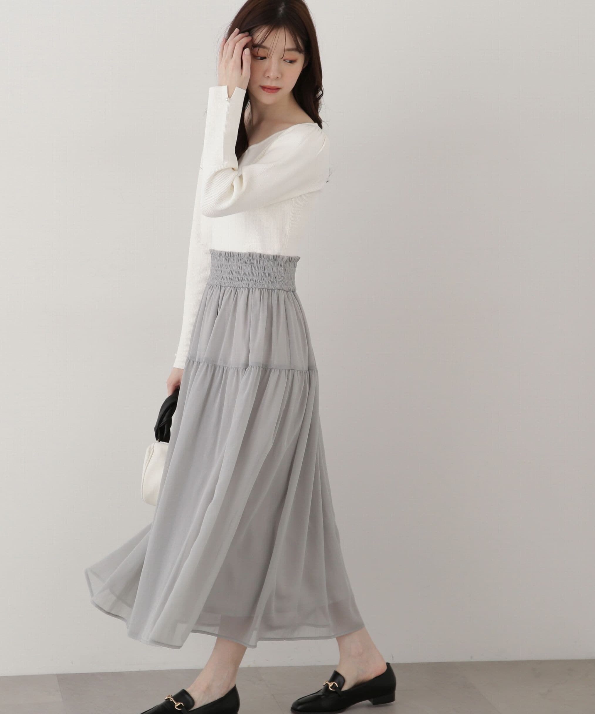 PROPORTION BODY DRESSING「ウエストシャーリングニットドッキングワンピース」|ワンピース|