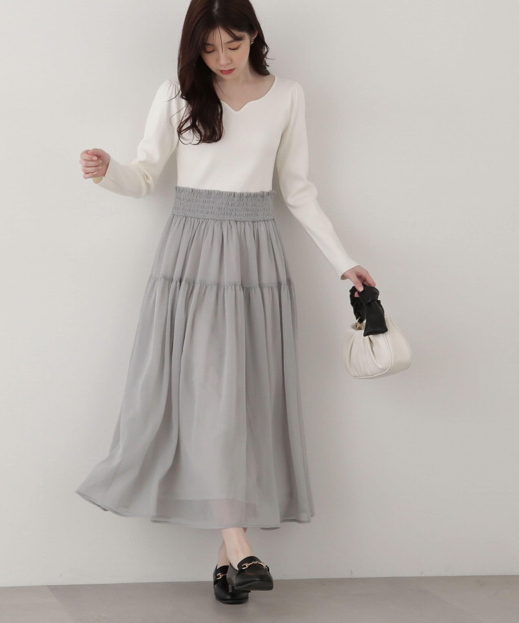 PROPORTION BODY DRESSING「ウエストシャーリングニットドッキングワンピース」|ワンピース|