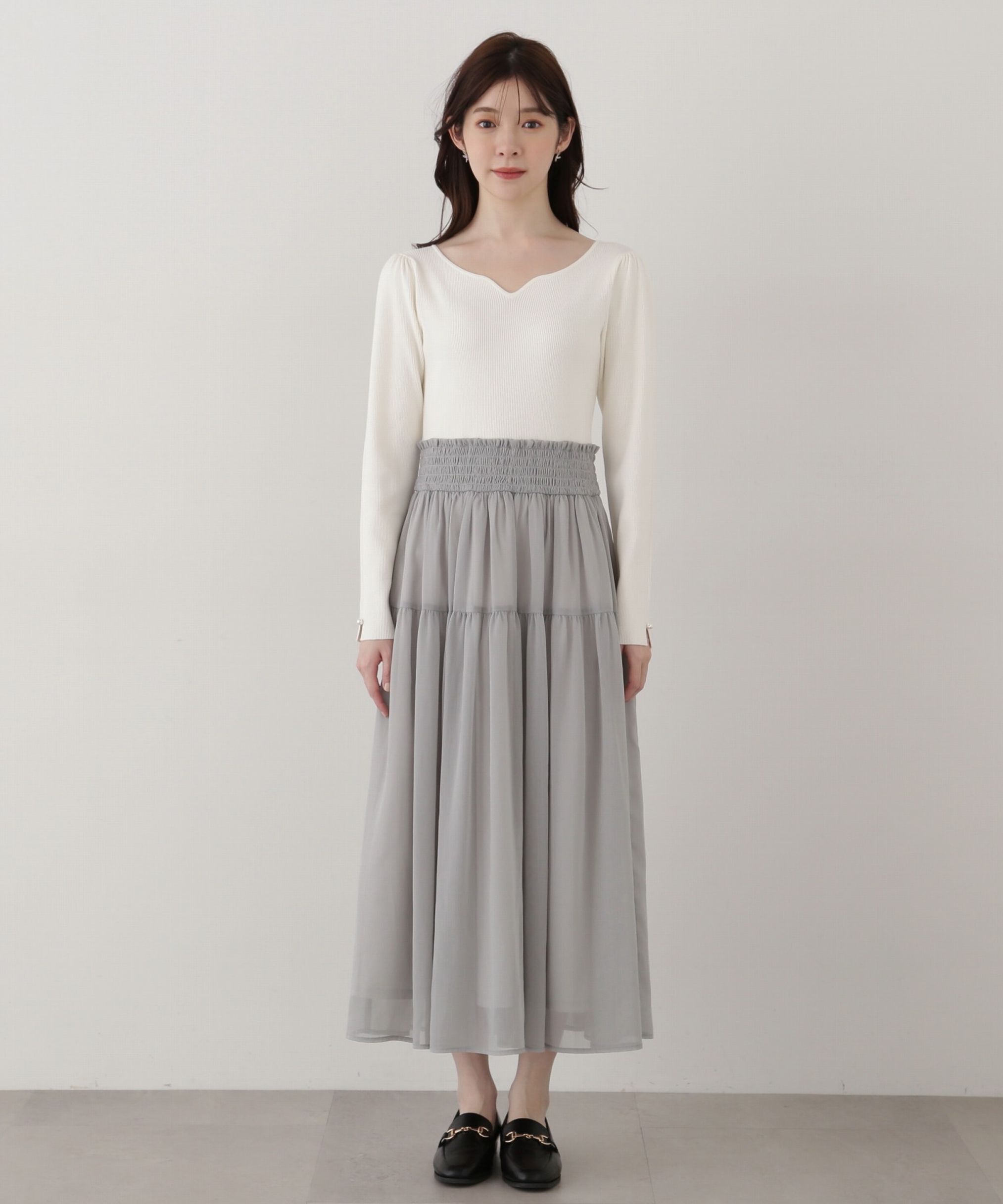 PROPORTION BODY DRESSING「ウエストシャーリングニットドッキングワンピース」|ワンピース|