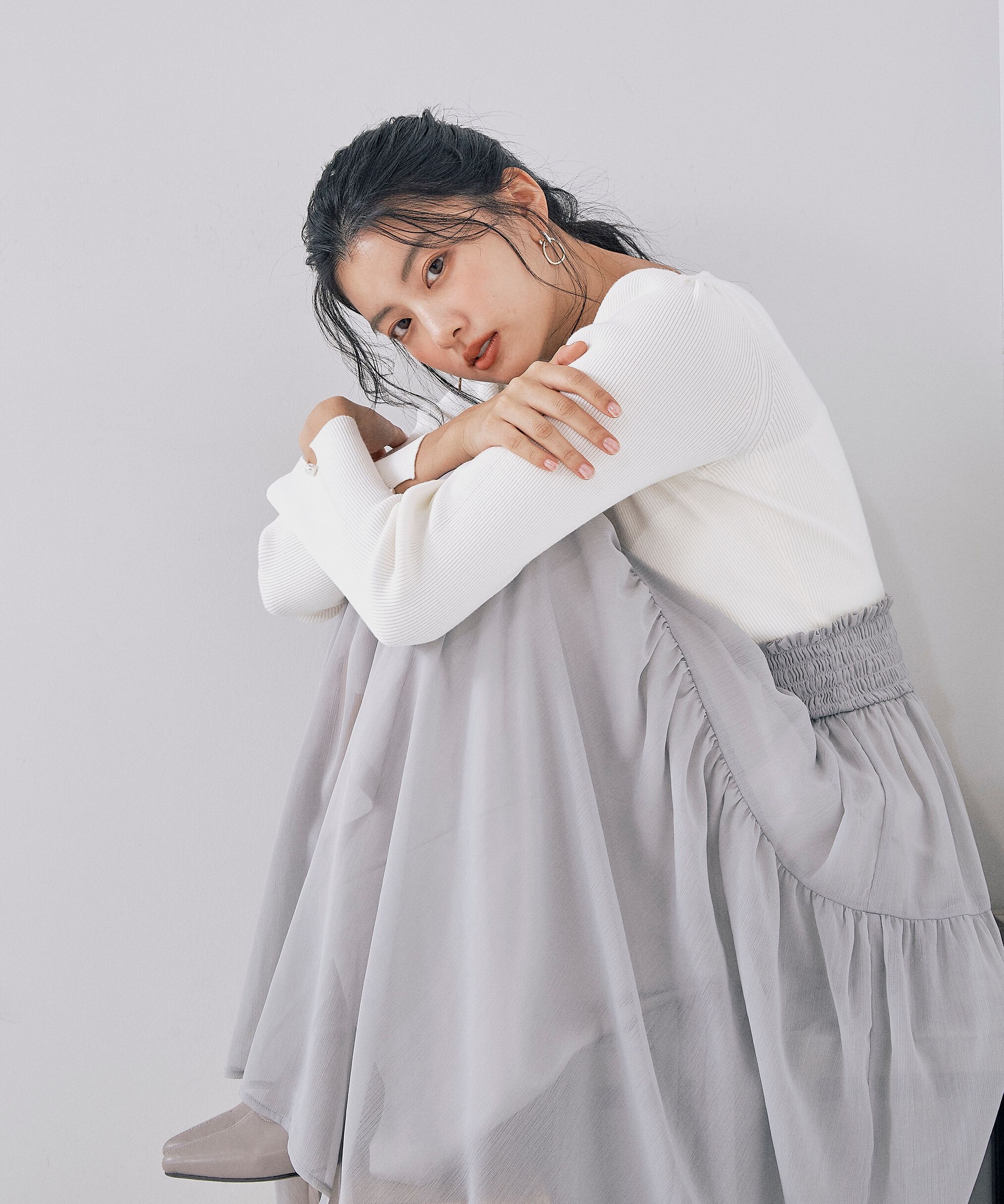 PROPORTION BODY DRESSING「ウエストシャーリングニットドッキングワンピース」|ワンピース|