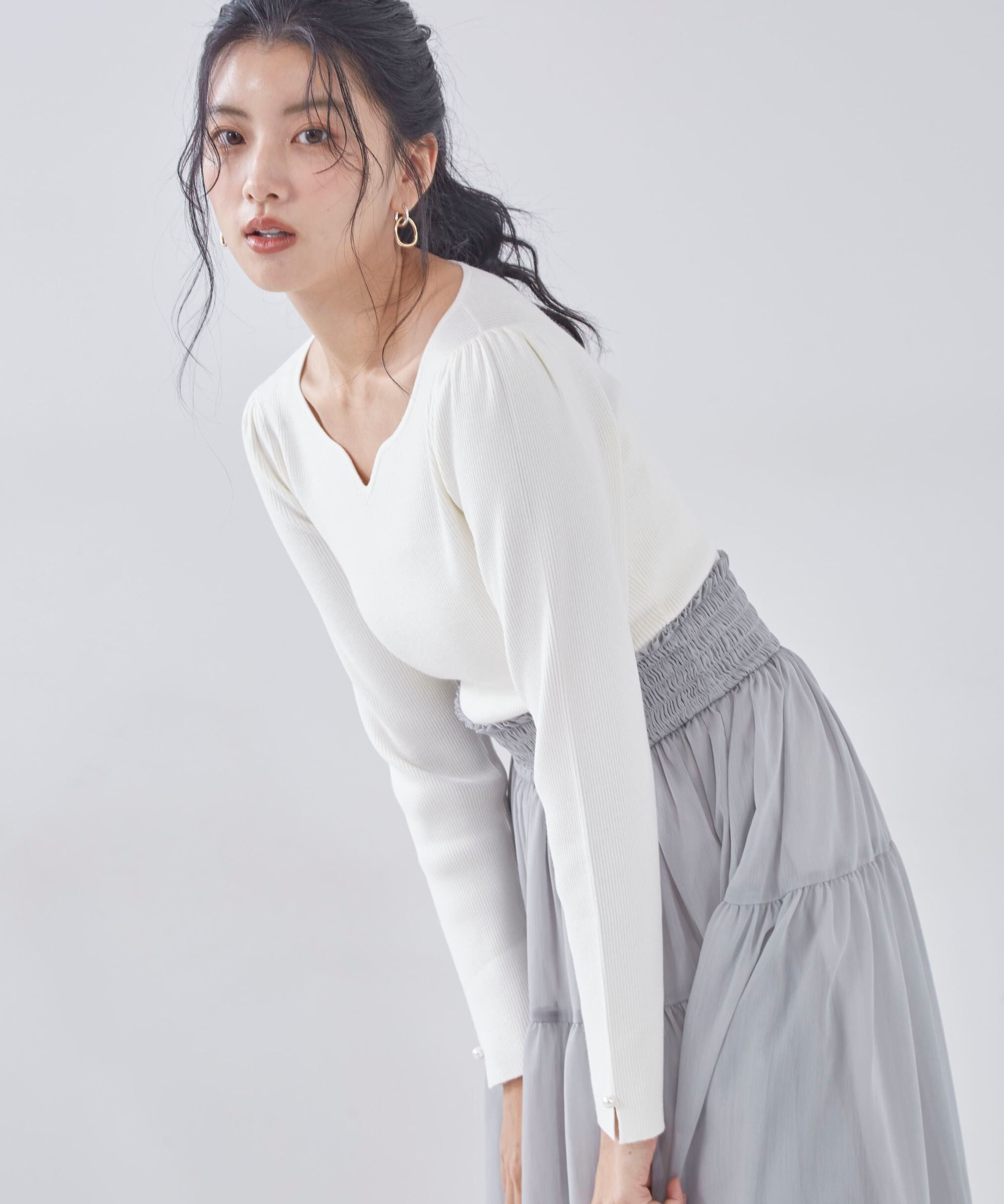 PROPORTION BODY DRESSING「ウエストシャーリングニットドッキングワンピース」|ワンピース|