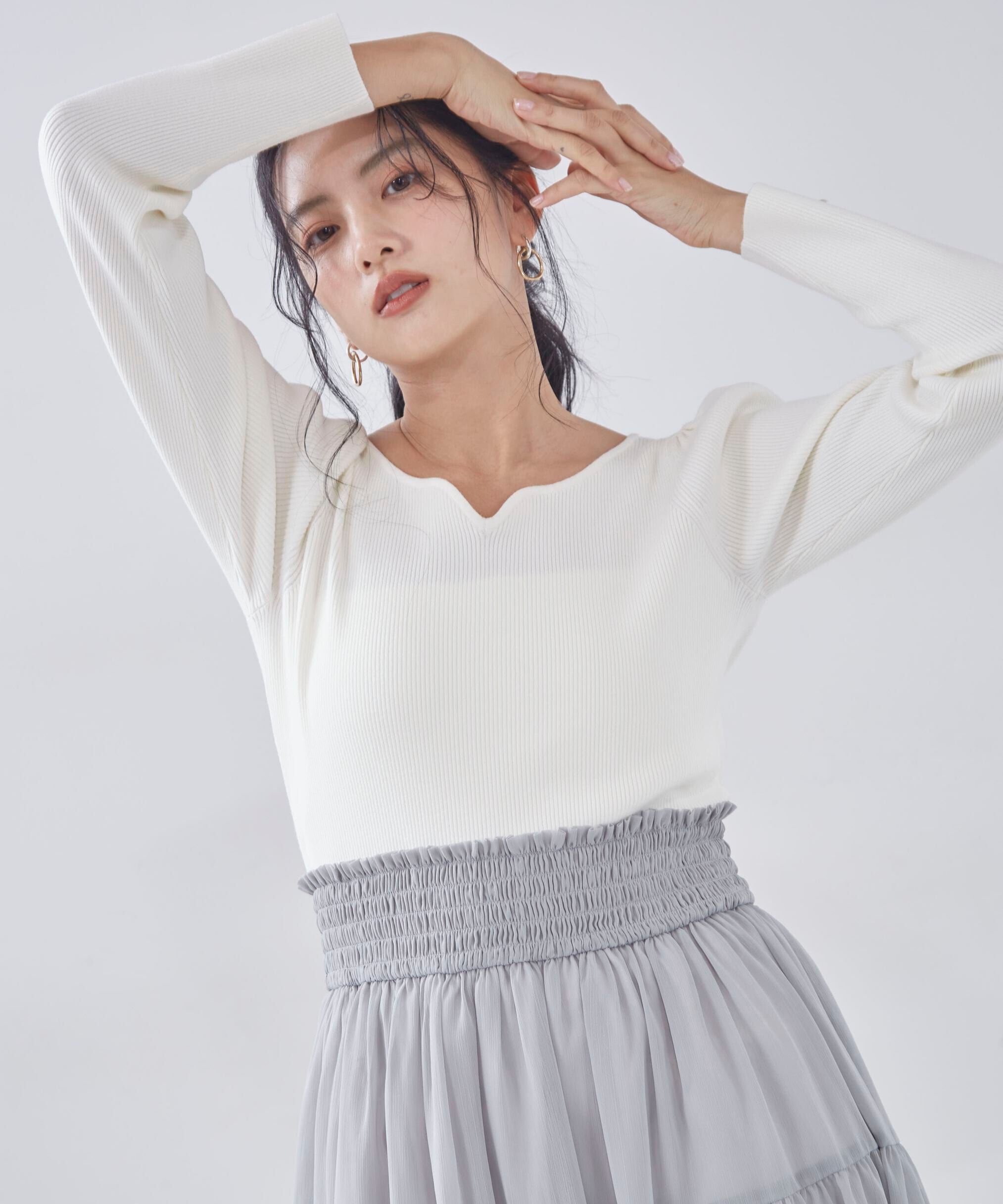 PROPORTION BODY DRESSING「ウエストシャーリングニットドッキングワンピース」|ワンピース|