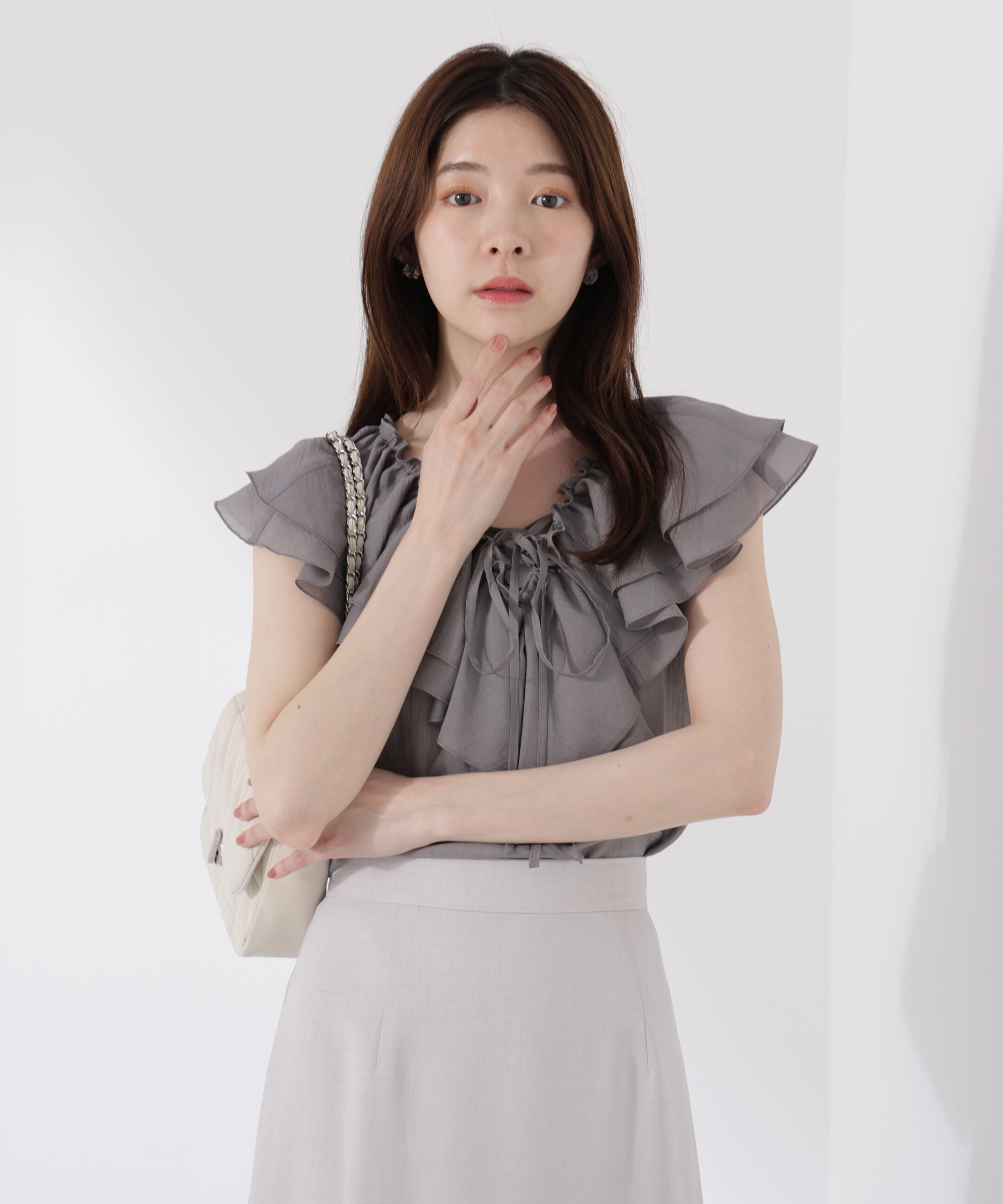 PROPORTION BODY DRESSING「フロントリボンシアーブラウス」|シャツ・ブラウス|