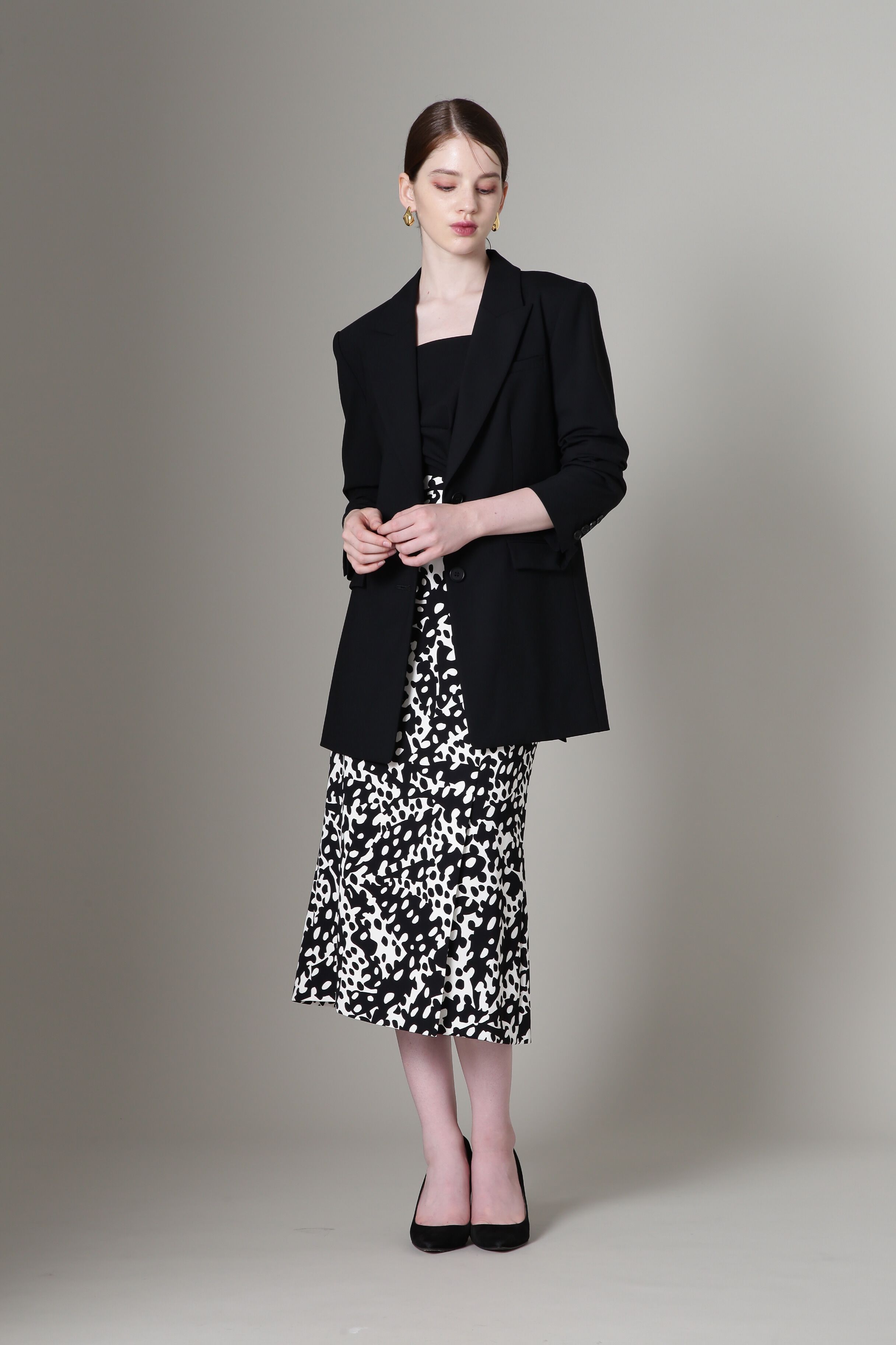  「[URBAN PRECIOUS] アブストラクトドットプリントスカート」|スカート|