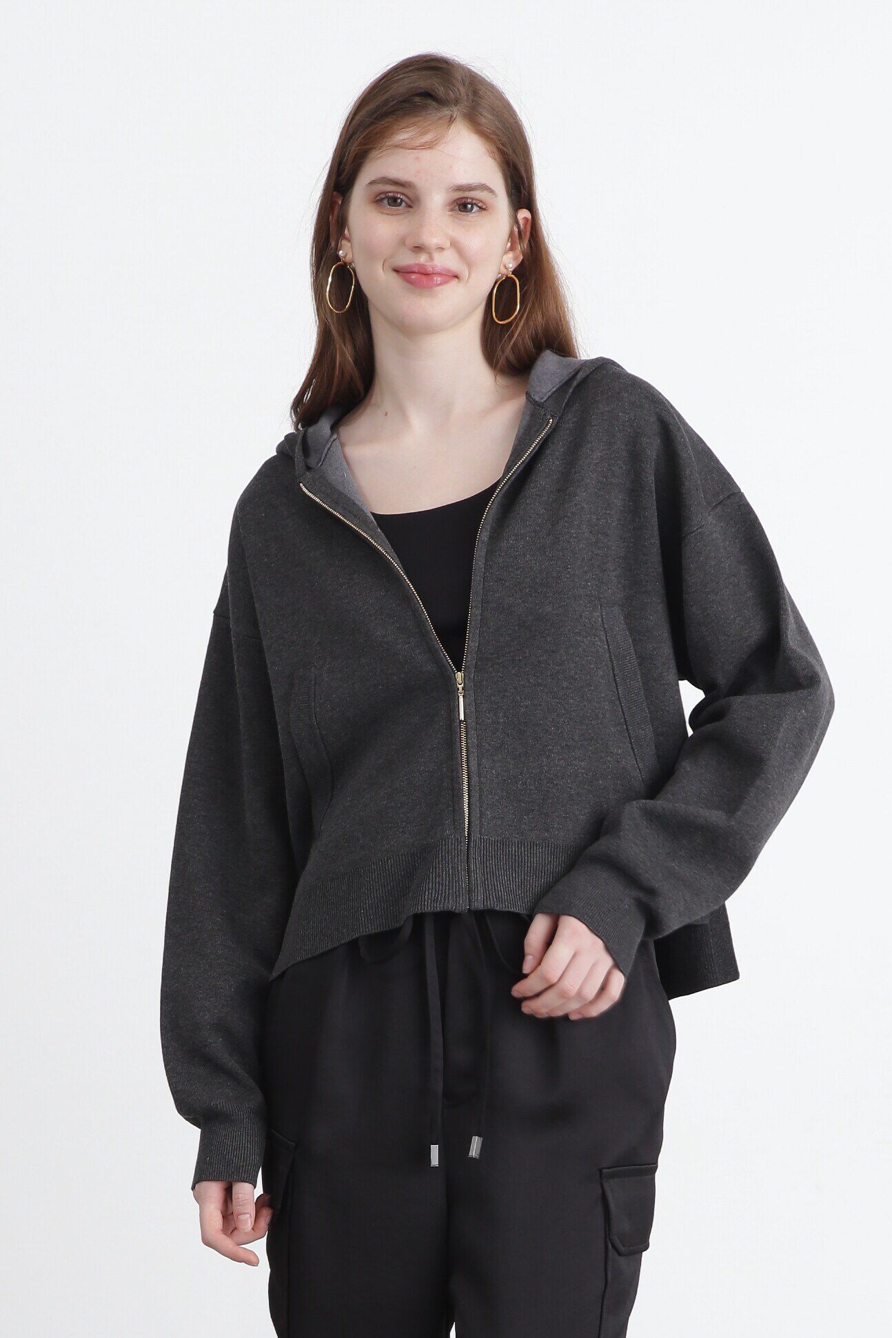  「ニットダンボールパーカー」|その他|グレー