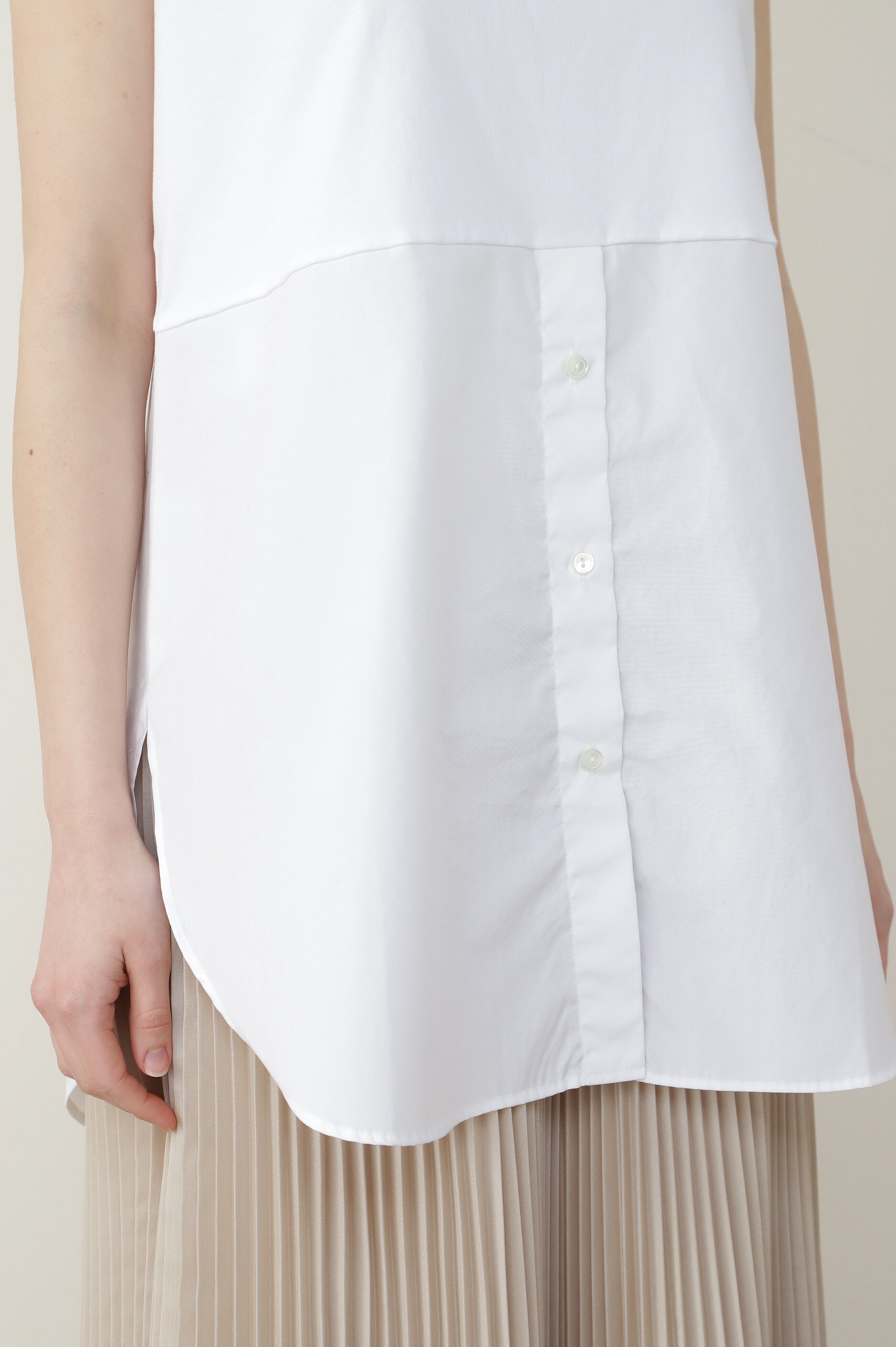  「布帛ドッキングノースリカットソー」|Tシャツ・カットソー|