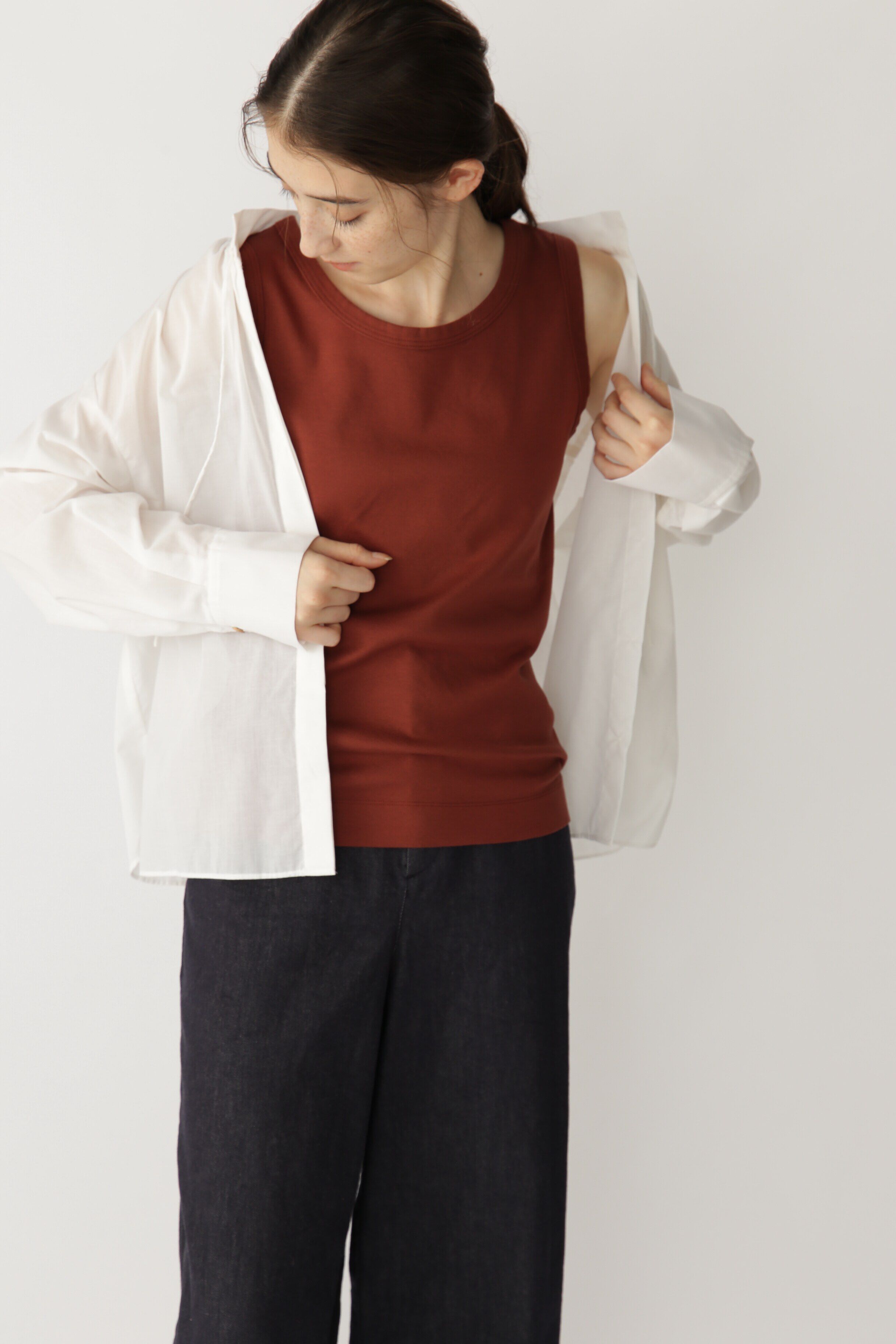  「◆オーガニックコットンベアテレコタンクトップ」|Tシャツ・カットソー|ブラウン21