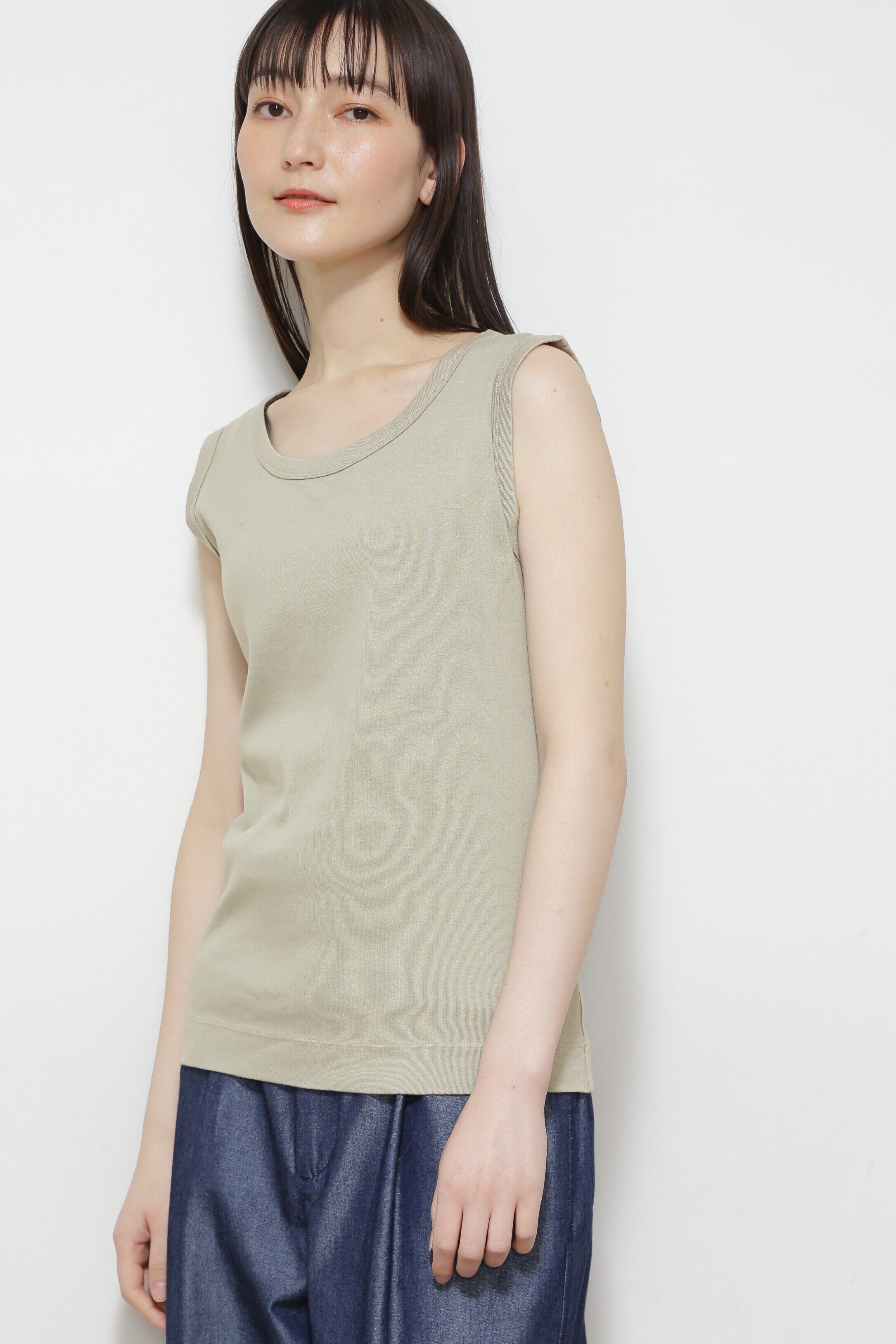  「◆オーガニックコットンベアテレコタンクトップ」|Tシャツ・カットソー|セージ