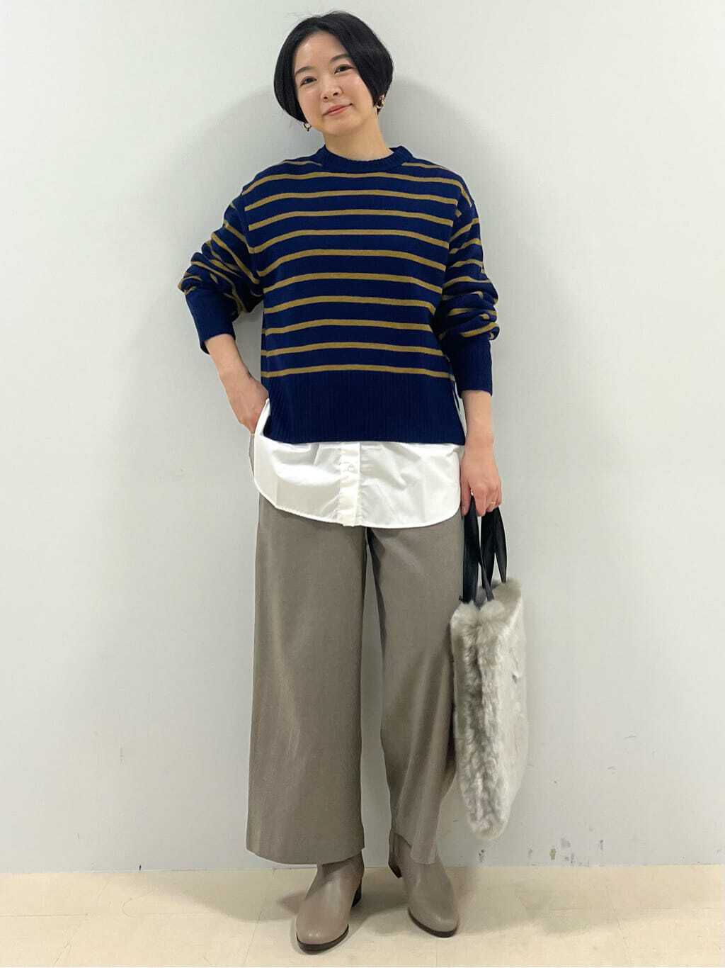  「◆布帛ドッキングクルーネックカットソー」|Tシャツ・カットソー|