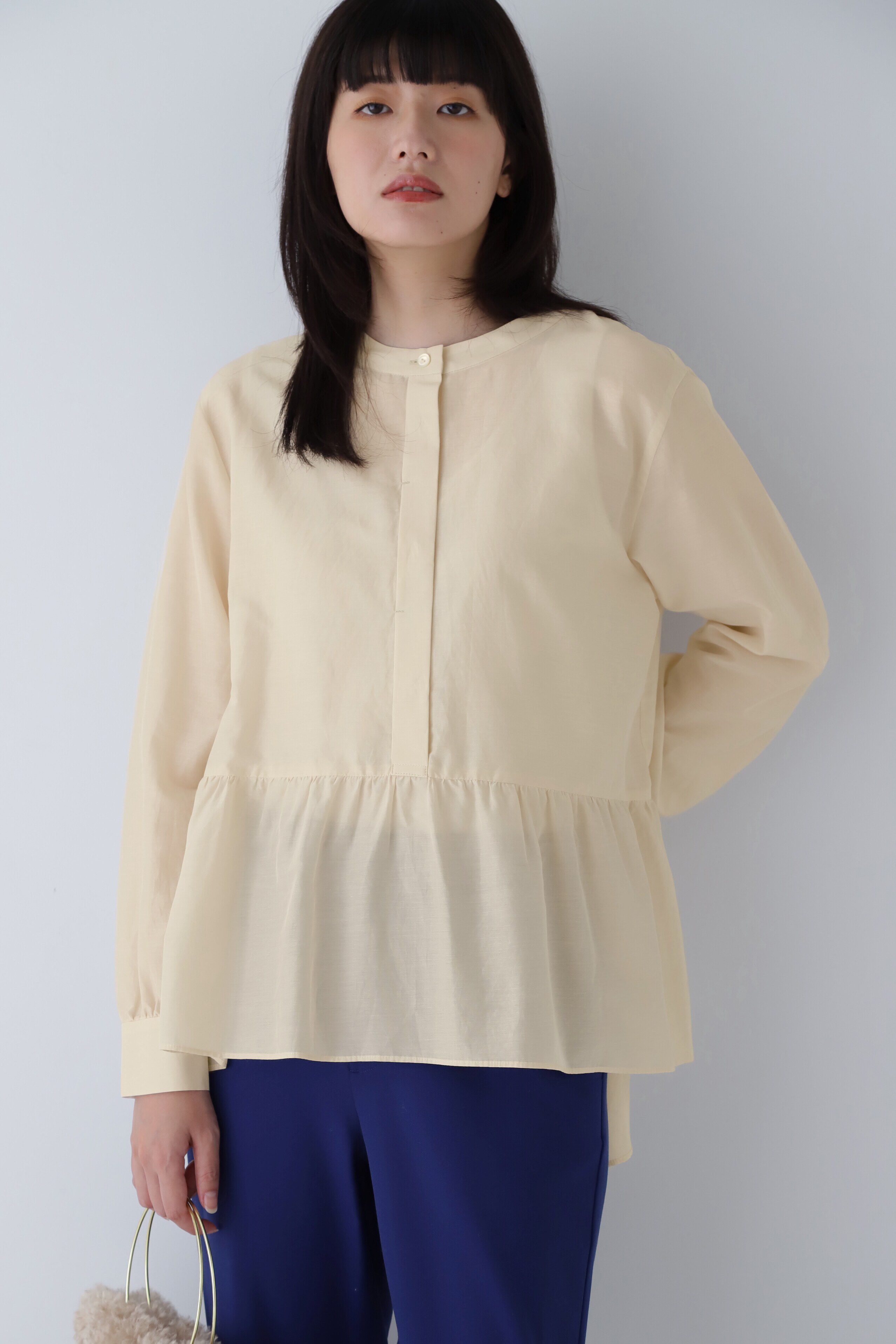  「◆綿シルクローンウォッシャブルブラウス」|シャツ・ブラウス|エクリュ1