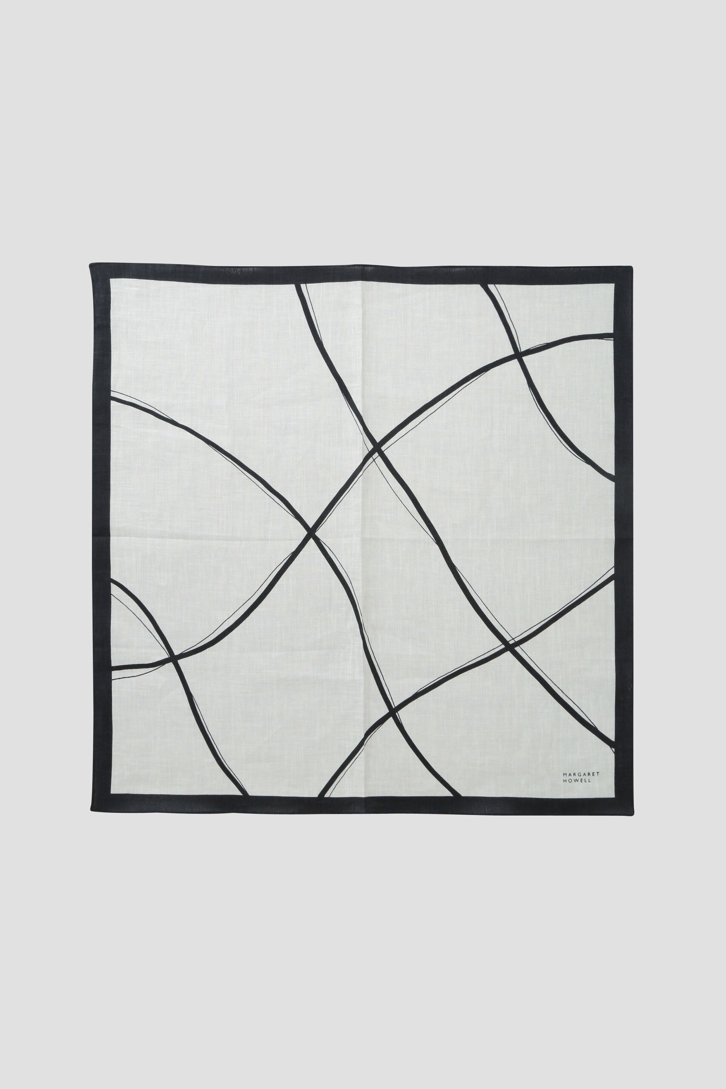 MARGARET HOWELL HOUSEHOLDGOODS「LINEN FRAME HANKY」|ハンカチ|MID BLUE3