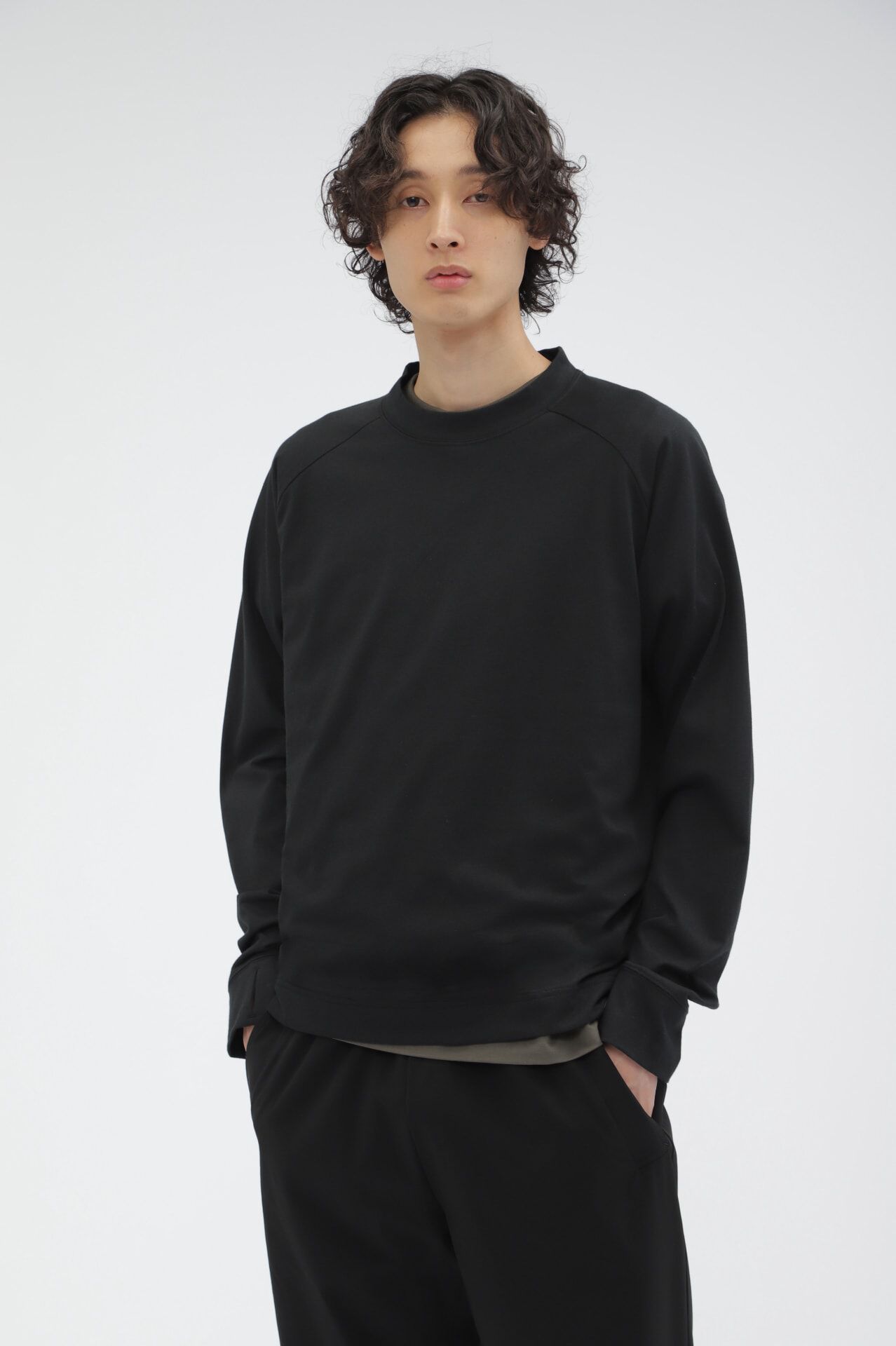 MARGARET HOWELL「COTTON POLYESTER JERSEY」|Tシャツ・カットソー|BLACK