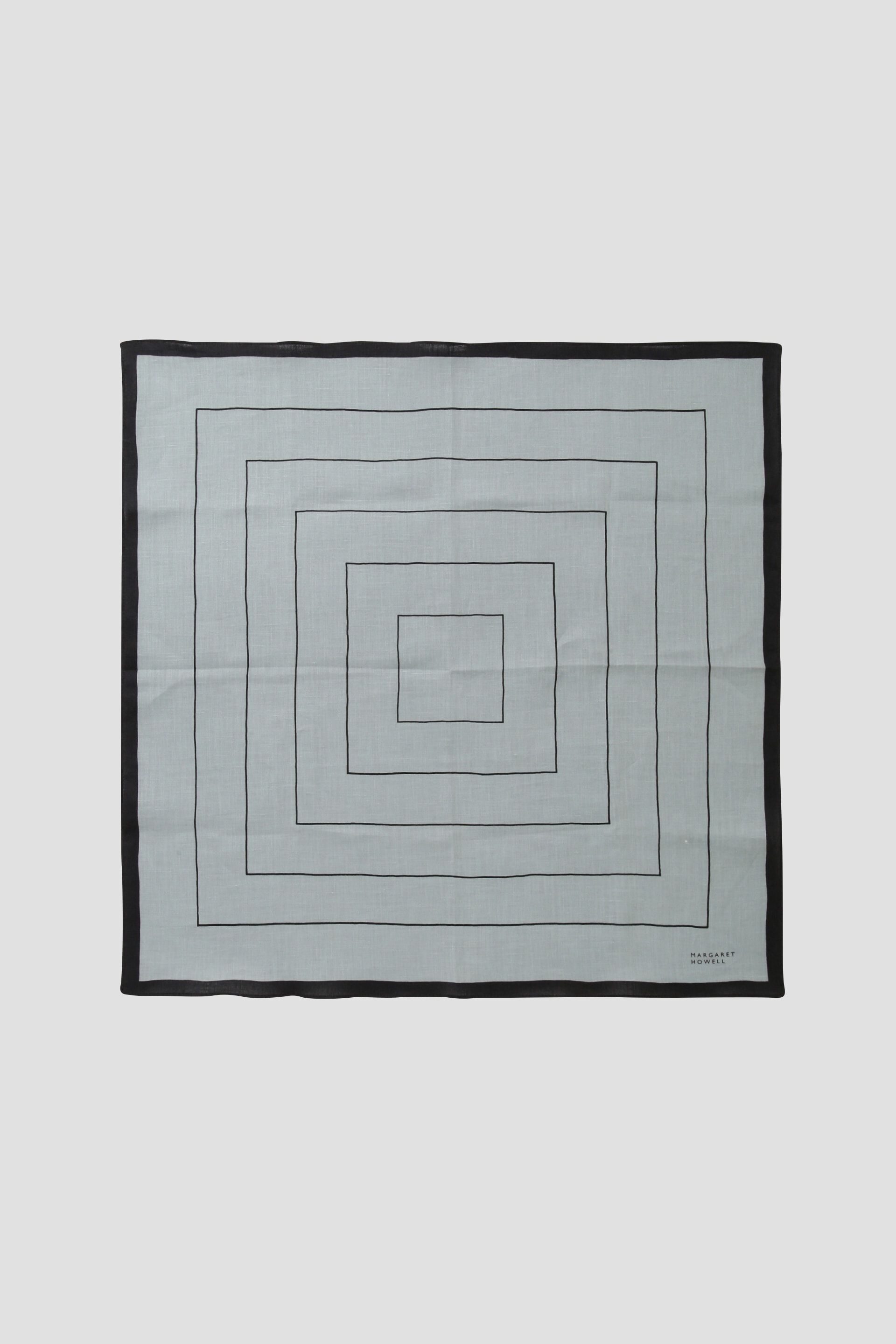 MARGARET HOWELL HOUSEHOLDGOODS「FRAME LINEN HANKY」|ハンカチ|MID BLUE3