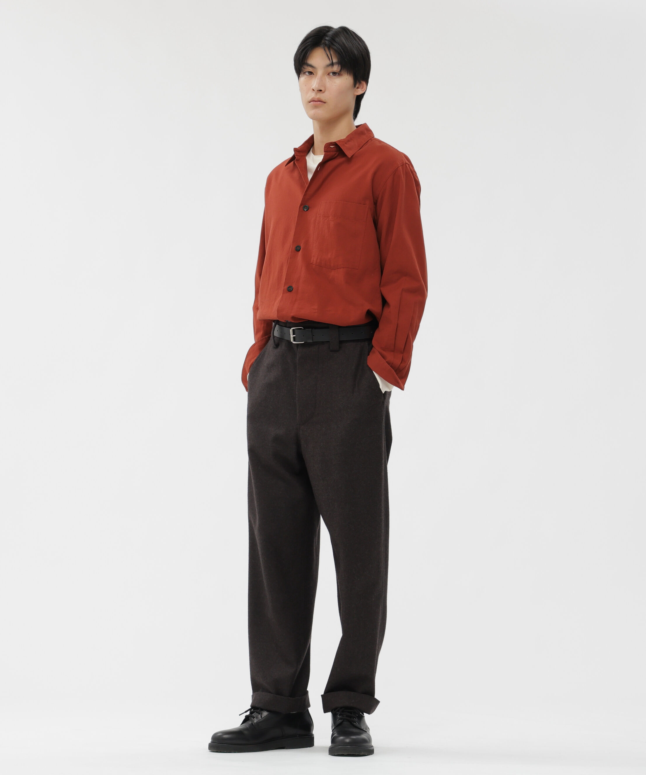 MARGARET HOWELL「COMPACT YARN DYED WOOL TROUSERS」|その他|